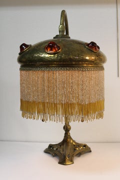 Art Nouveau Jeweled Snake Lamp