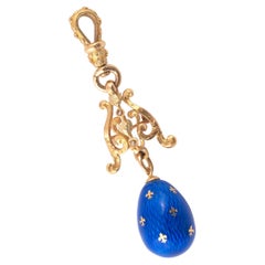 Art Nouveau Jewelled Gold and Enamel Pendant Egg