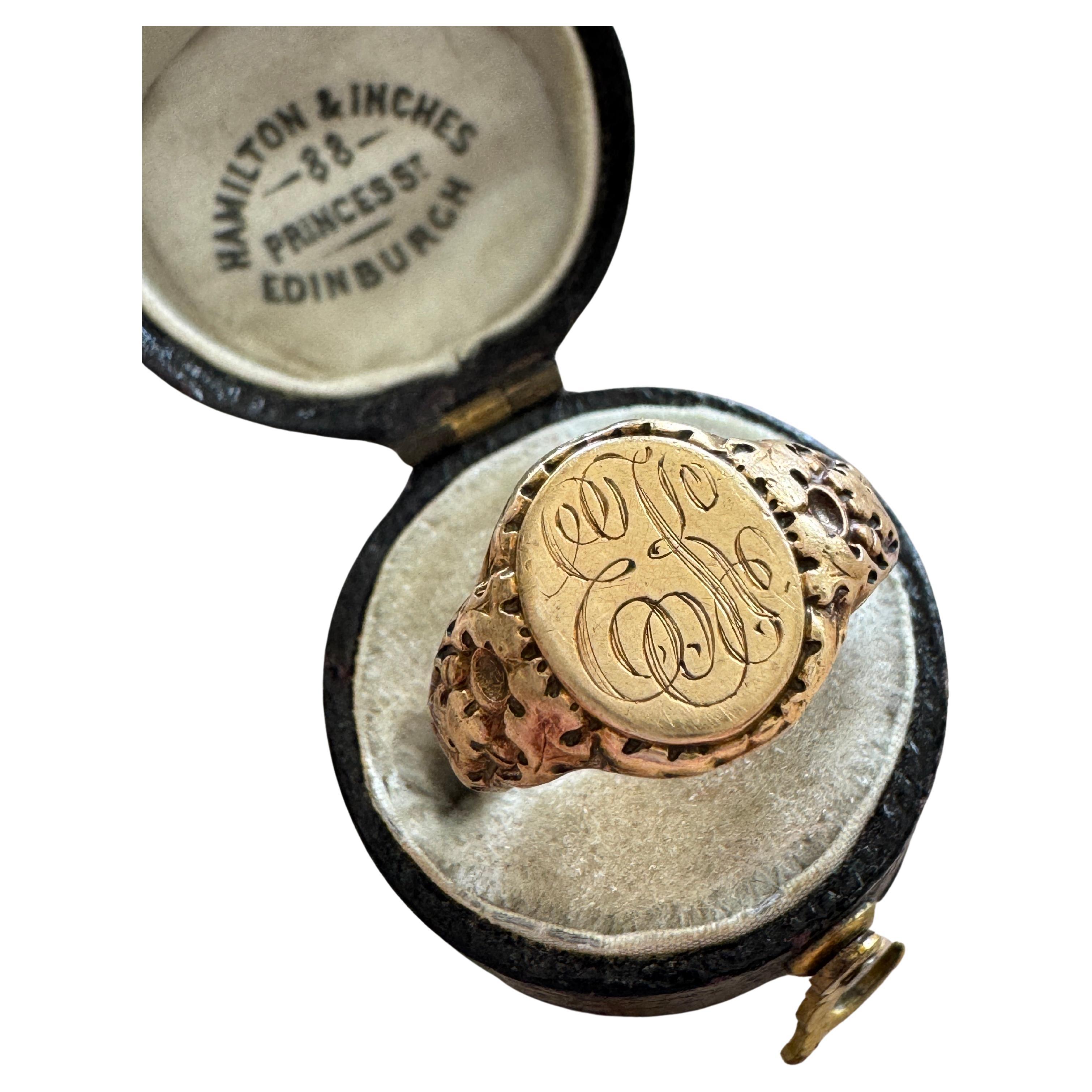 Art Nouveau Jones & Woodland Co. Acorn Signet Ring