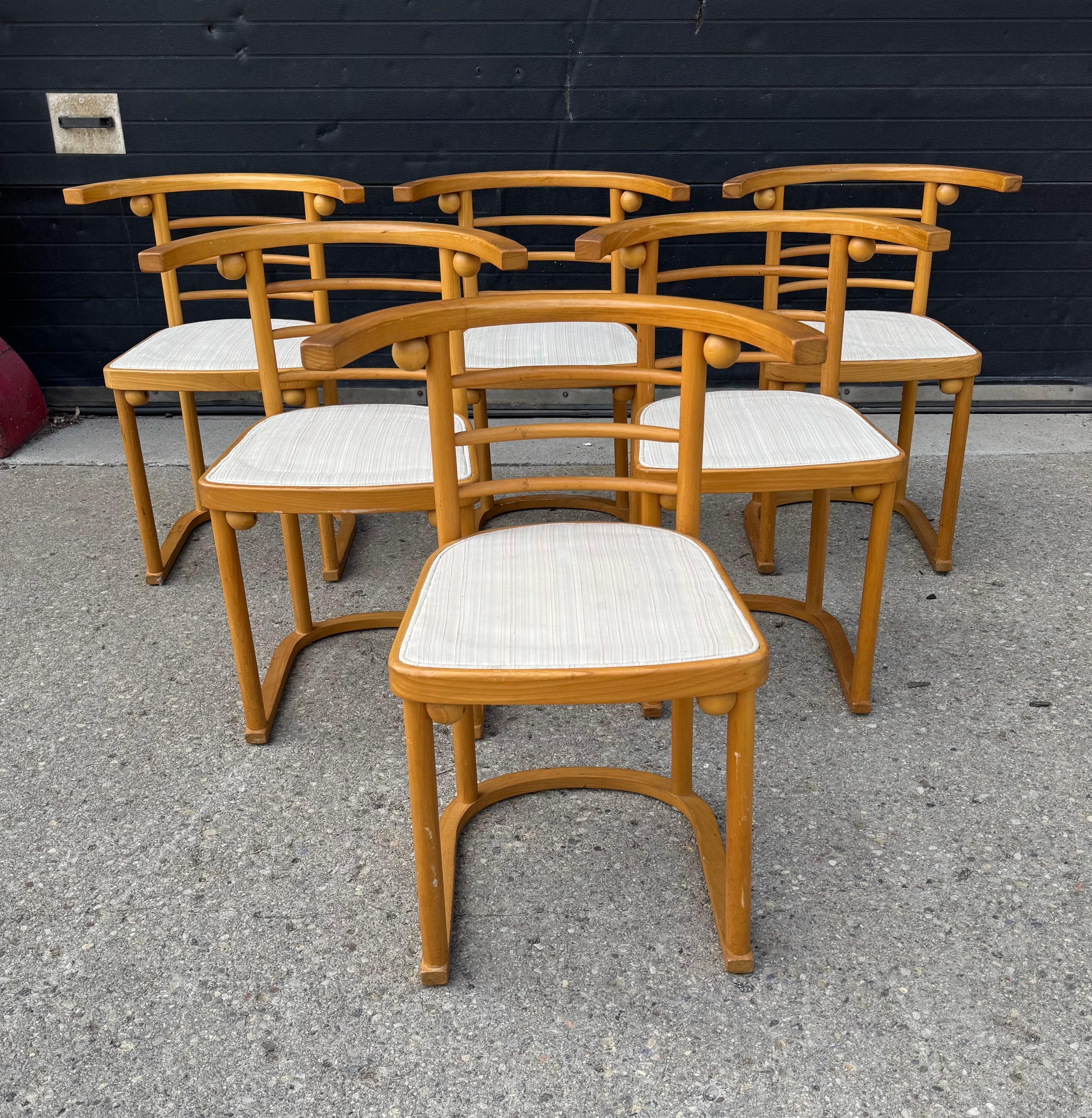 Chaises de salle à manger Art nouveau Josef Hoffmann Fledermaus, Autriche, années 1970, ensemble de 6 pièces en vente 1