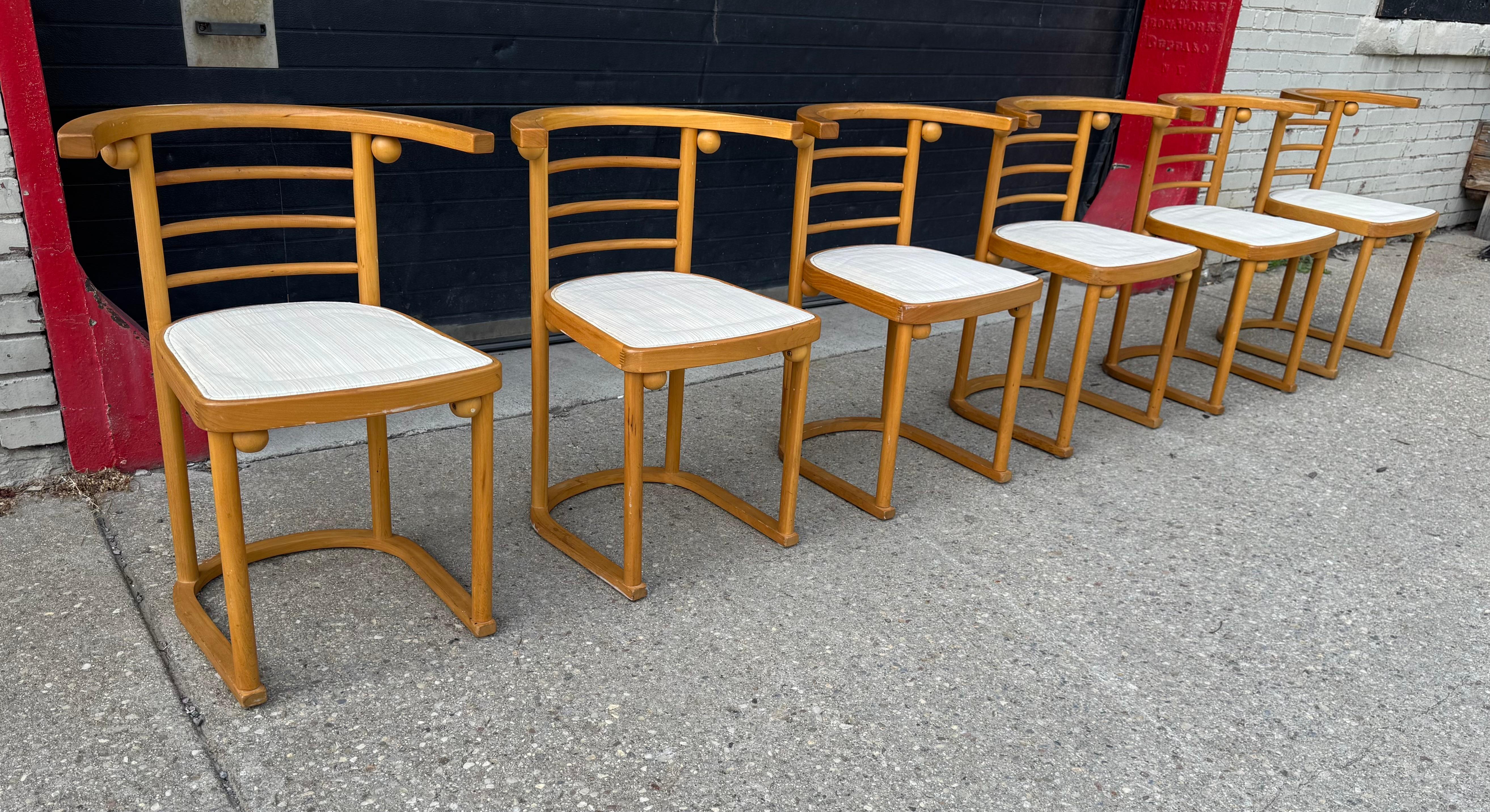 Chaises de salle à manger Art nouveau Josef Hoffmann Fledermaus, Autriche, années 1970, ensemble de 6 pièces en vente 2