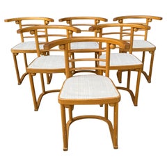 Jugendstil Josef Hoffmann Fledermaus Esszimmerstühle, Österreich, 1970er Jahre, 6er Set