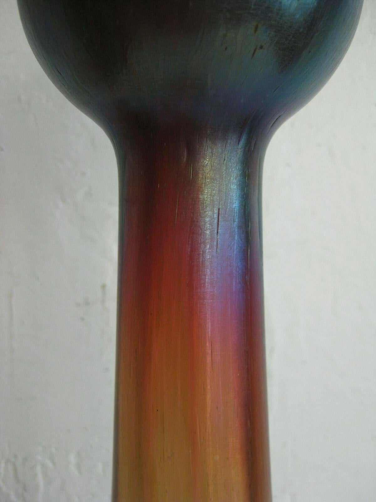 Jugendstil Josef Rindskopf Pepita Tschechische Böhmische Glasvase Hyazinth Vase im Zustand „Hervorragend“ in San Diego, CA