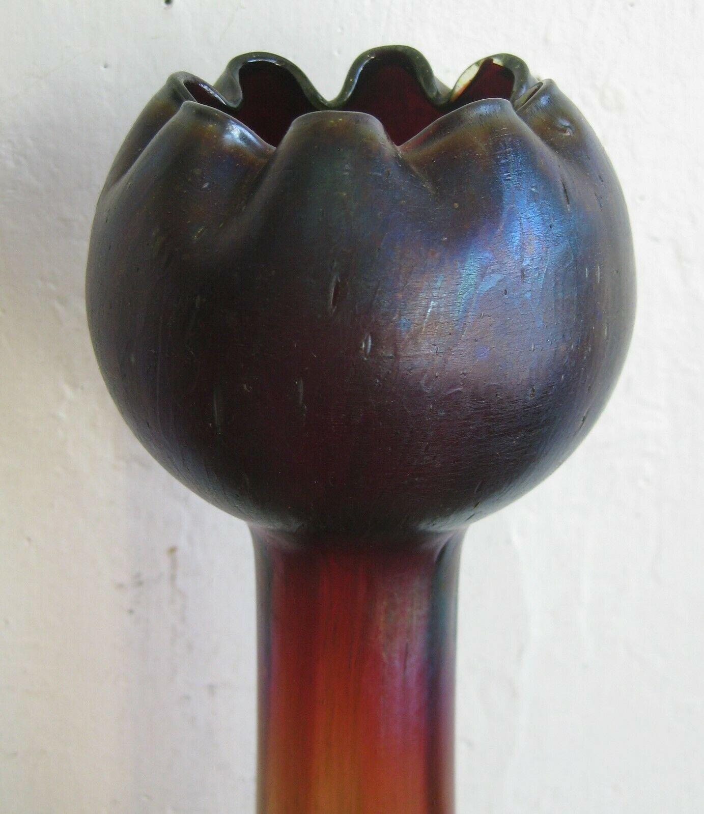 Art Glass Art Nouveau Josef Rindskopf Pepita Czech Bohemian Glass Hyacinth Vase