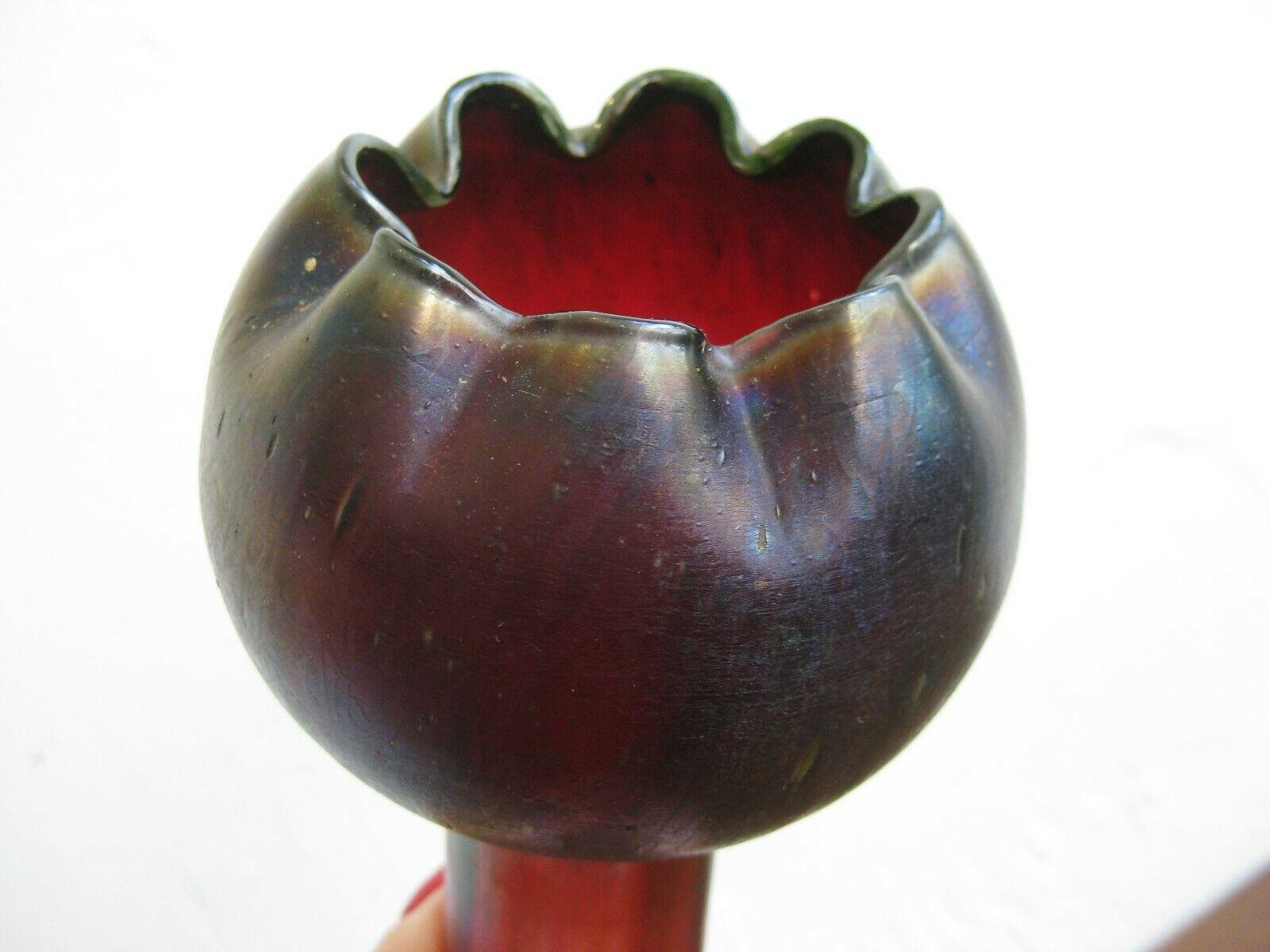 Art Nouveau Josef Rindskopf Pepita Czech Bohemian Glass Hyacinth Vase 2