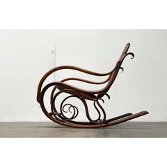 Art Nouveau Jugendstil Bentwood Rocking Chair by Fischel, Austria, 1910s