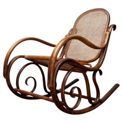 Jugendstil-Bugholz-Schaukelstuhl von Fischel, Österreich, 1910er Jahre