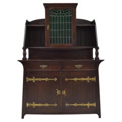 Used Art Nouveau Jugendstil Buffet Cabinet in Solid Oak, 1920