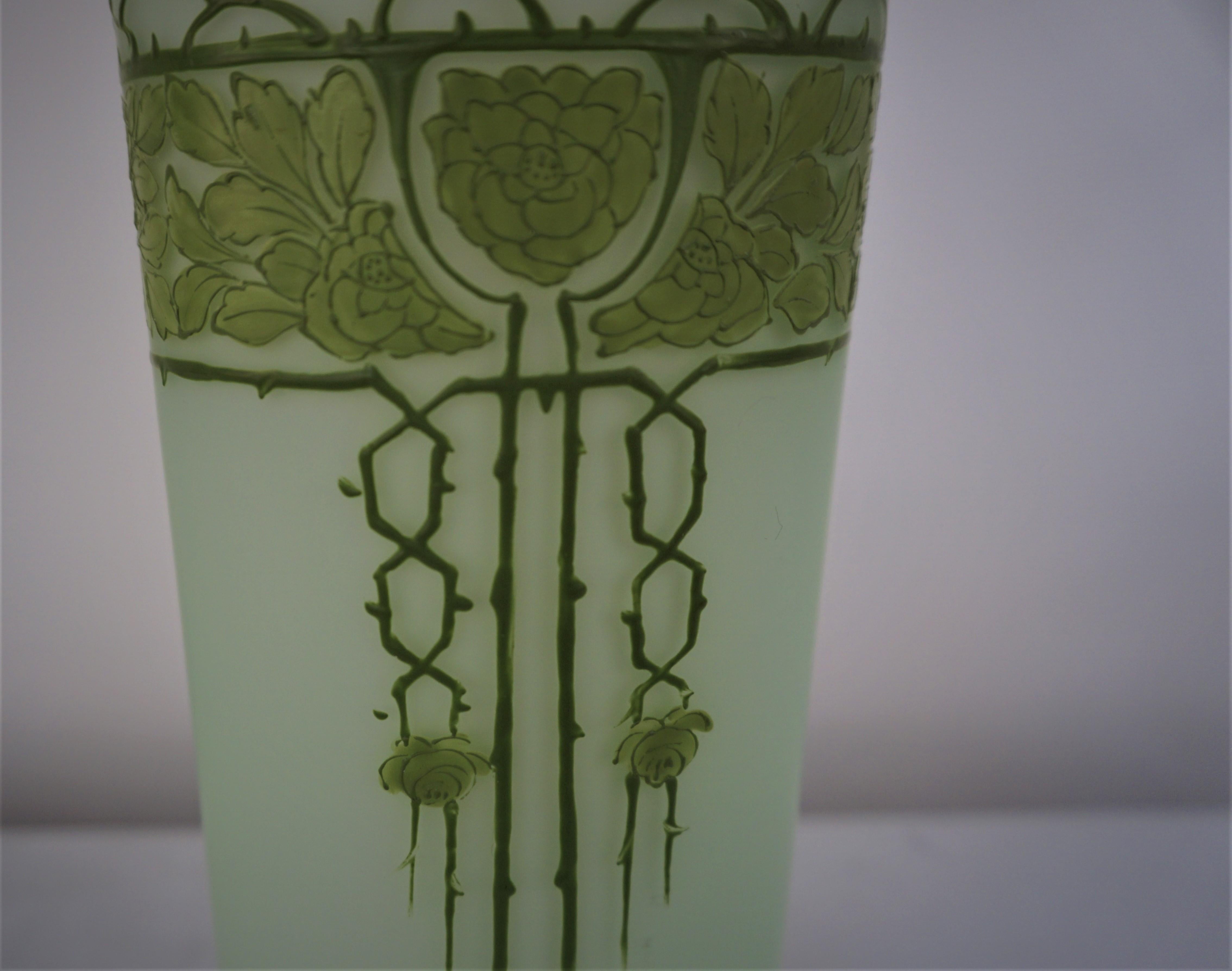 Early 20th Century  Art Nouveau  Jugendstil cameo glass vase