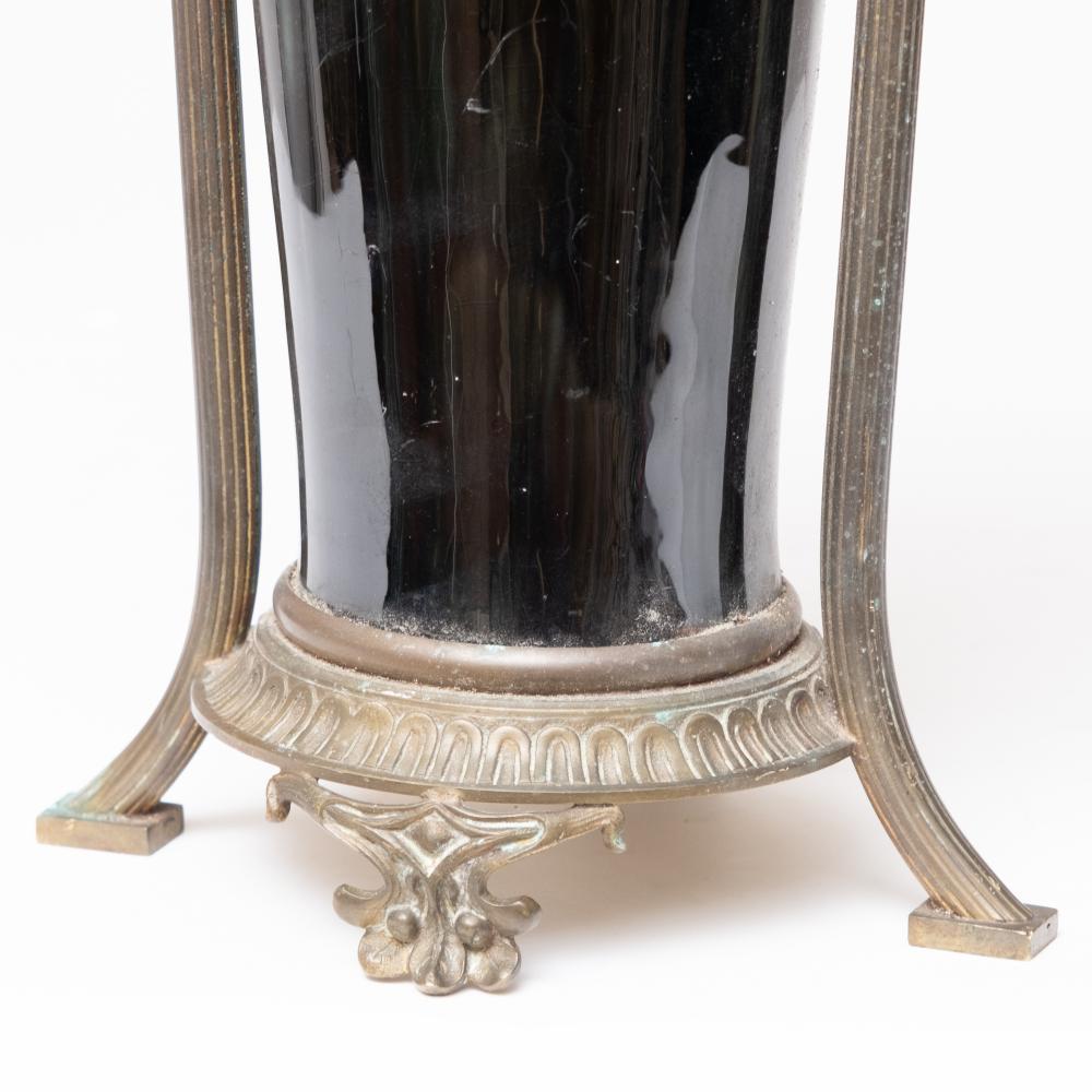 Early 20th Century Art Nouveau Jugendstil Large Bronze Mounted Porcelain Vase For Sale