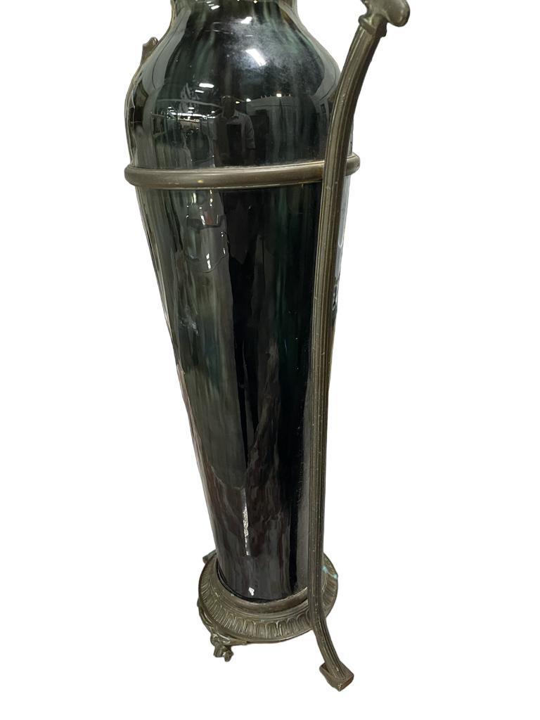 Art Nouveau Jugendstil Large Bronze Mounted Porcelain Vase For Sale 3
