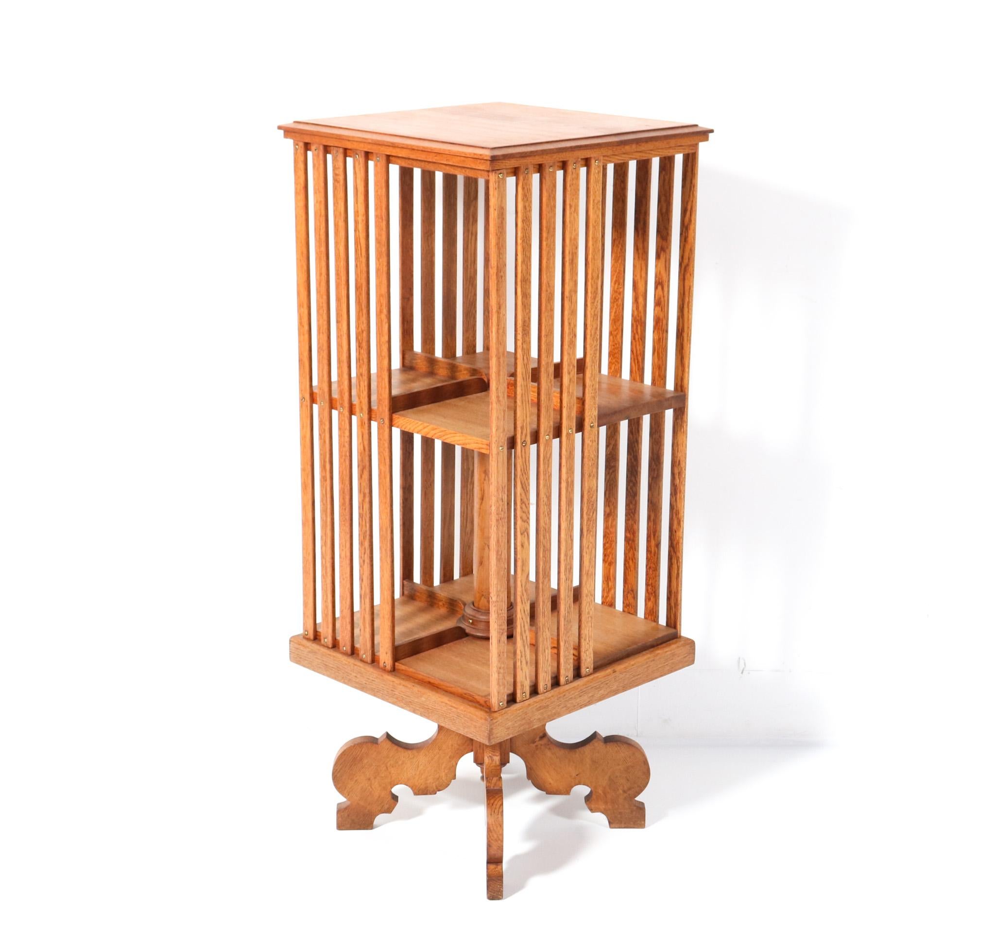Dutch Art Nouveau  Jugendstil Revolving Bookcase, 1900s