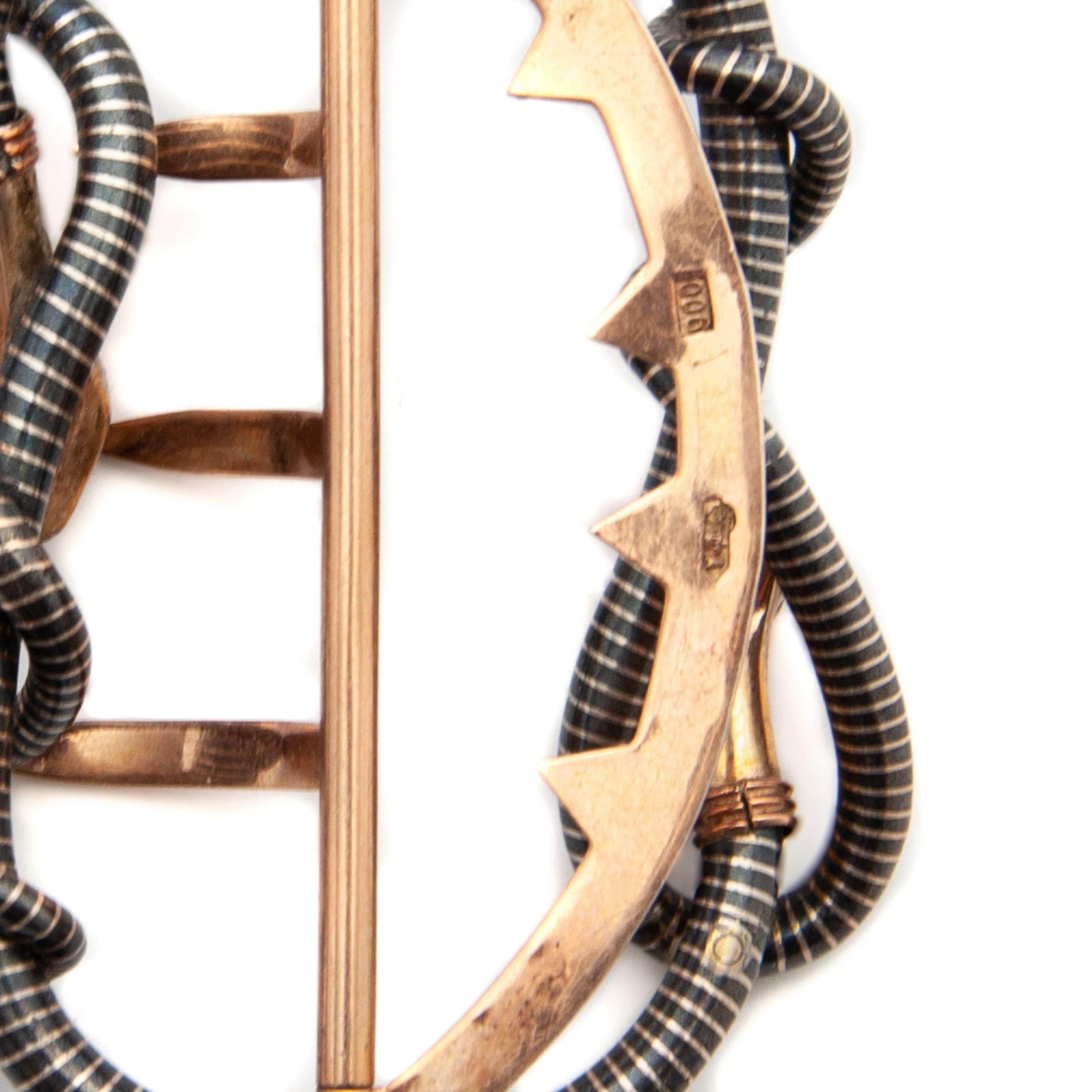 Women's or Men's Art Nouveau Jugendstil Serpent Silver Belt Buckle