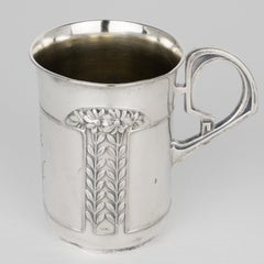 Art Nouveau Jugendstil Silver Plate One Shot Cup, Austria circa 1910