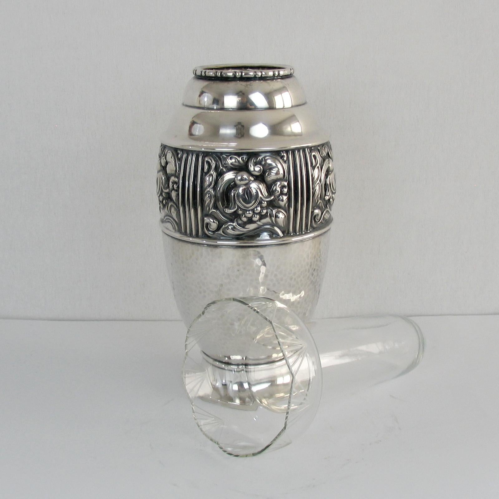 Art Nouveau, Jugendstil, Silver Plated Vase, Carl M Cohr, Denmark, 1900s For Sale 9