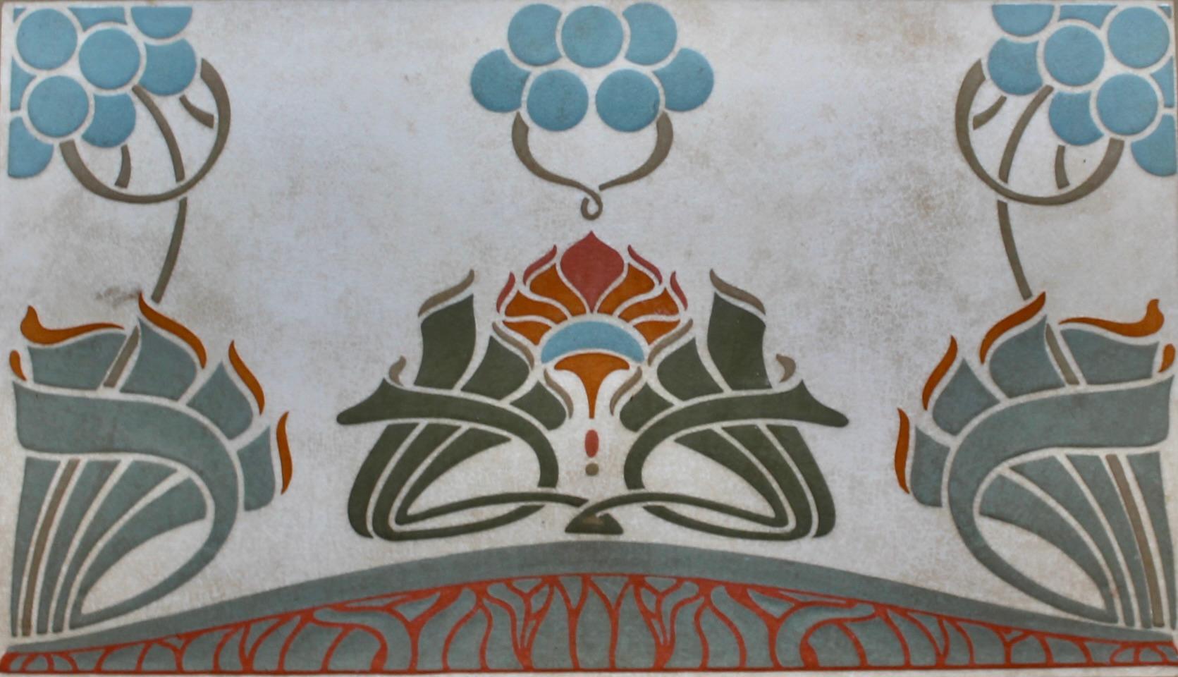 Vassoio da portata in ceramica Art Nouveau Jugenstil in vendita 6