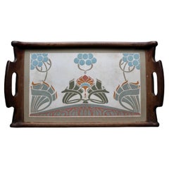 Bandeja para servir de cerámica Art Nouveau Jugenstil
