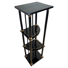 Antique Art Nouveau / Jugenstil Etagere, Ebonized Wood, Brass, Austria circa 1910