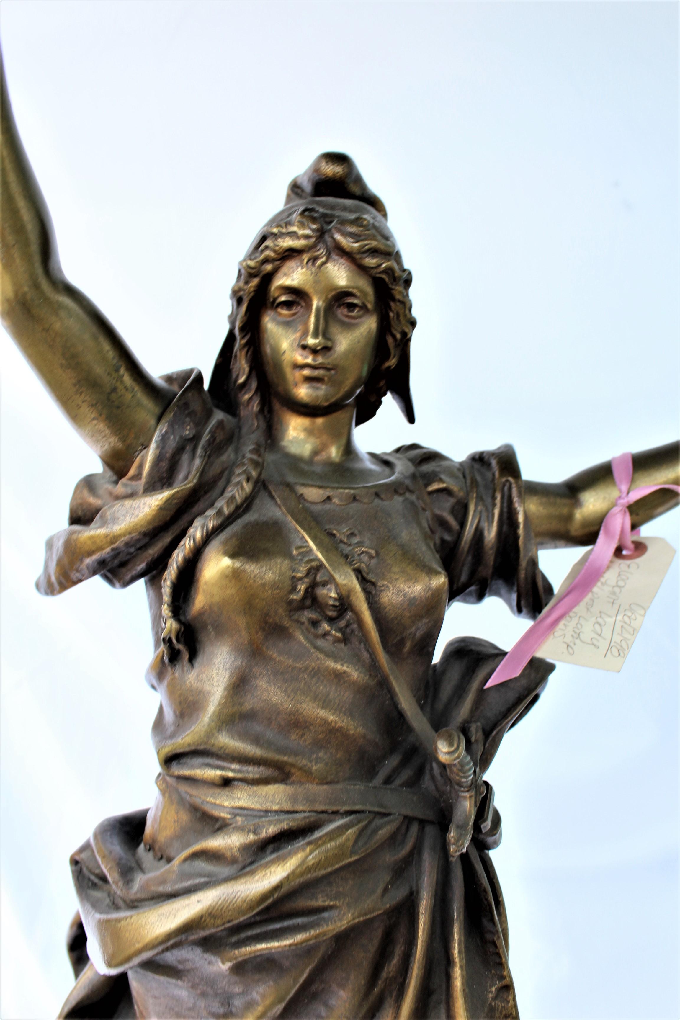 Jugendstil-Damen-Skulptur, Original signiert (Art nouveau) im Angebot