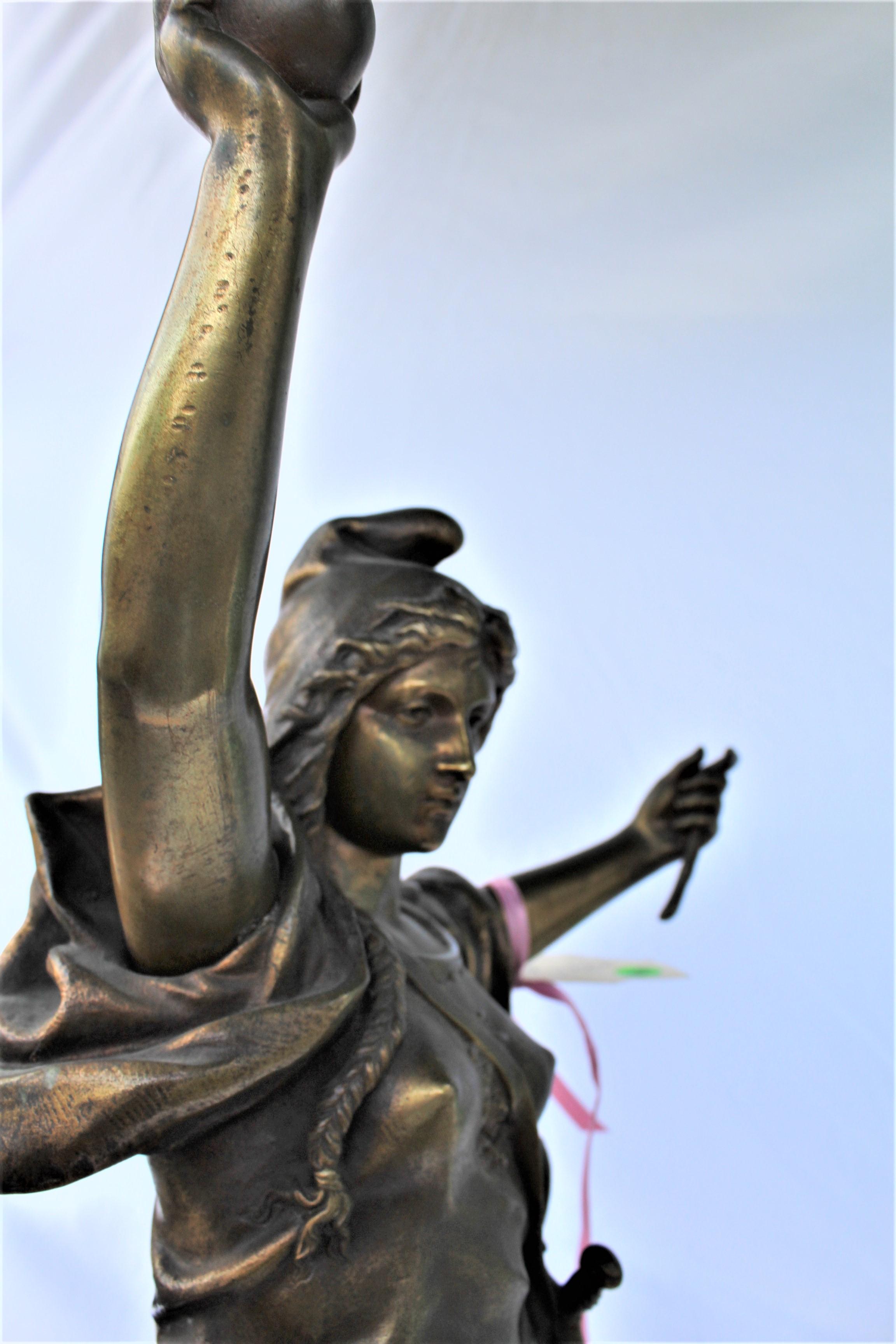 Jugendstil-Damen-Skulptur, Original signiert im Zustand „Gut“ im Angebot in Los Angeles, CA