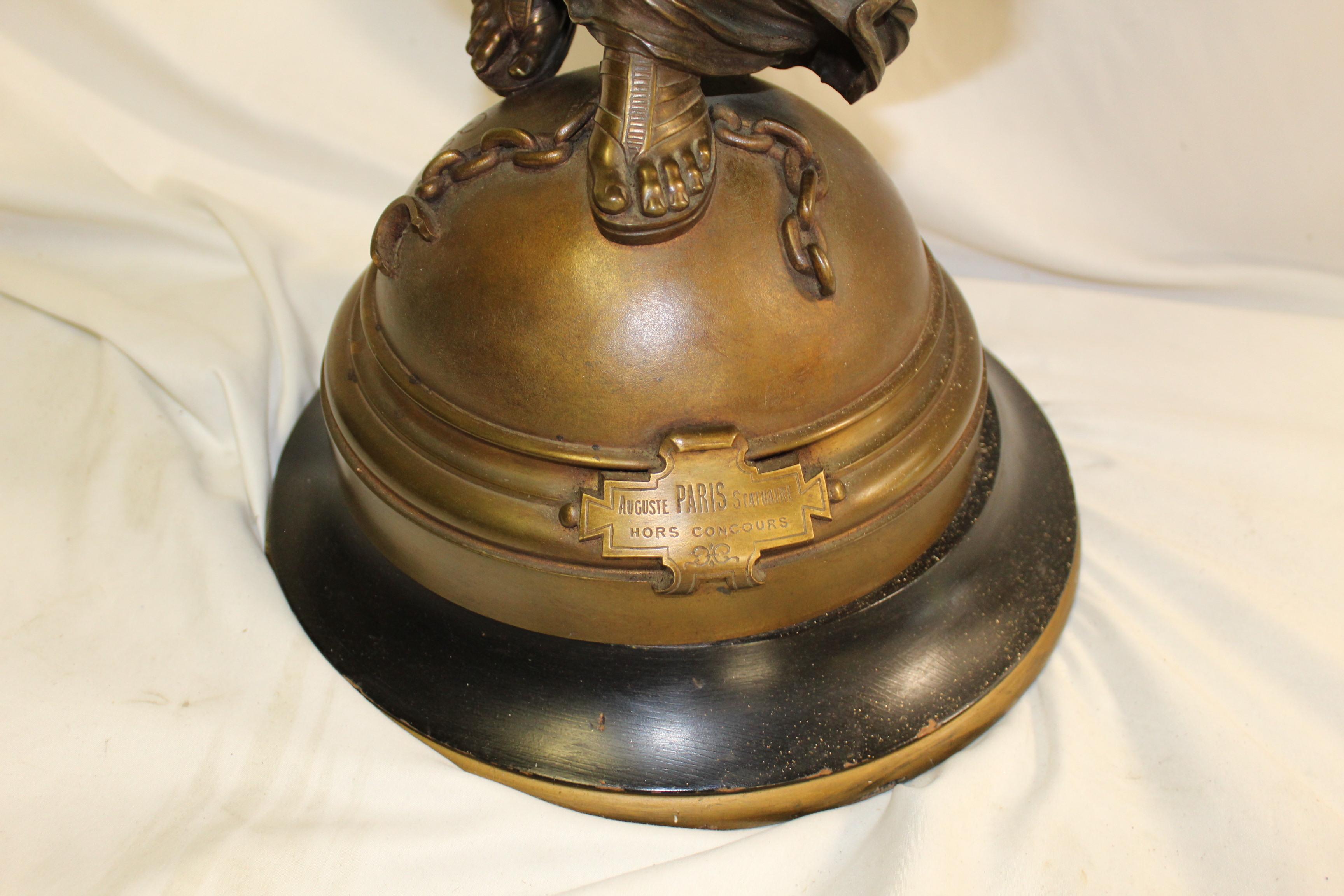Art Nouveau Lady Sculpture Original Signed For Sale 2