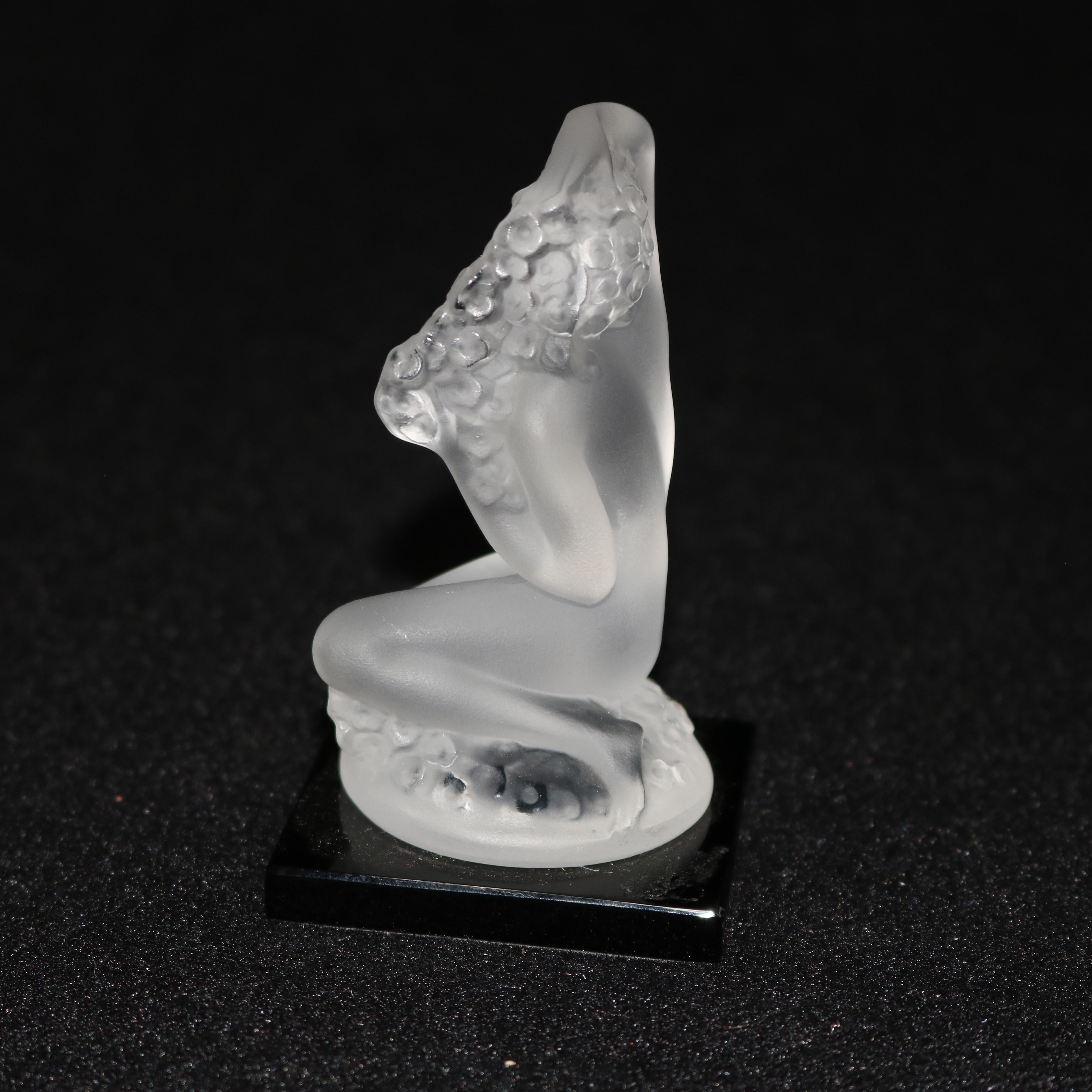 French Art Nouveau Lalique Frosted Crystal Figure 