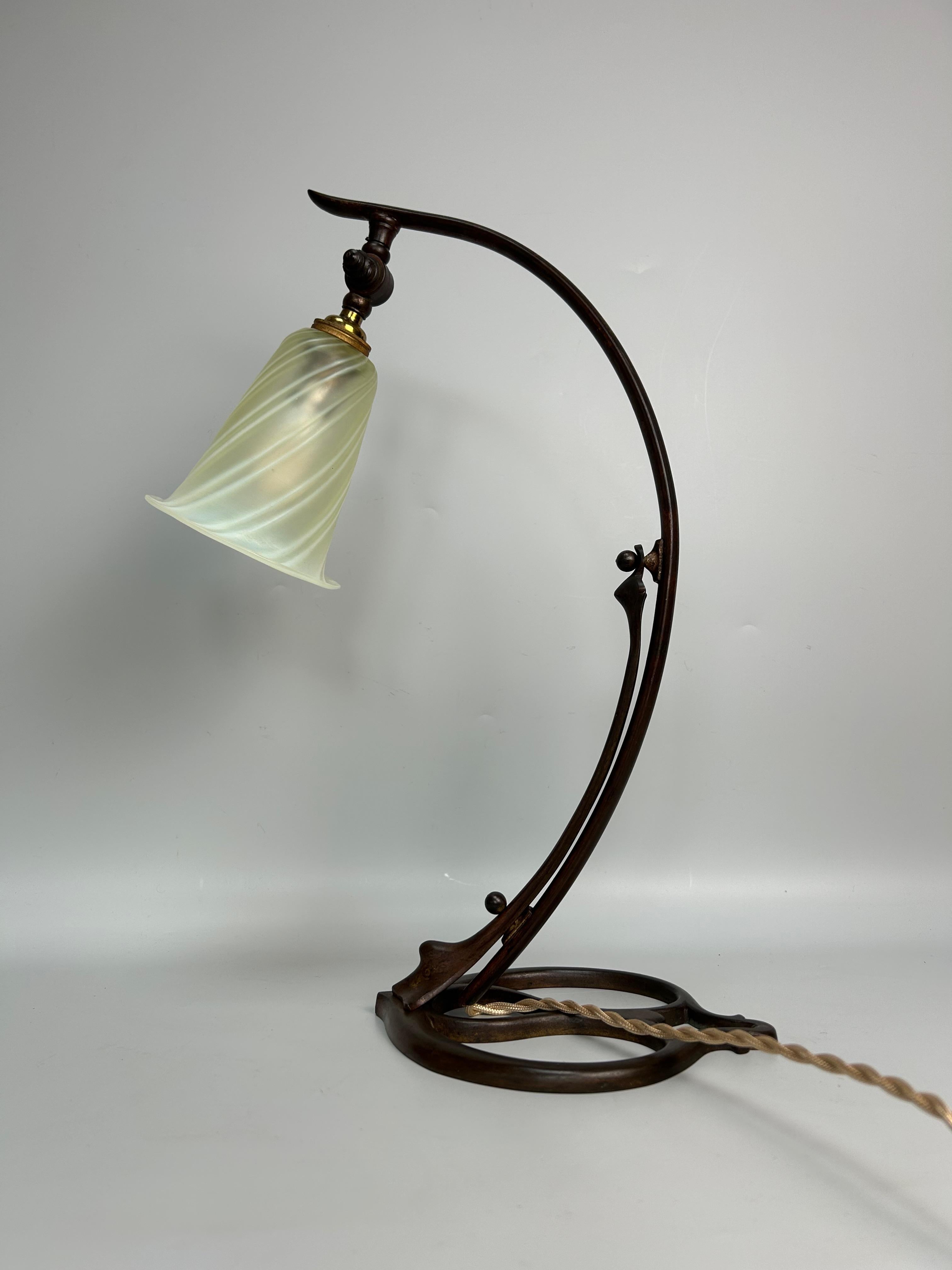 French Art Nouveau Lamp Base Model Hearts For Sale