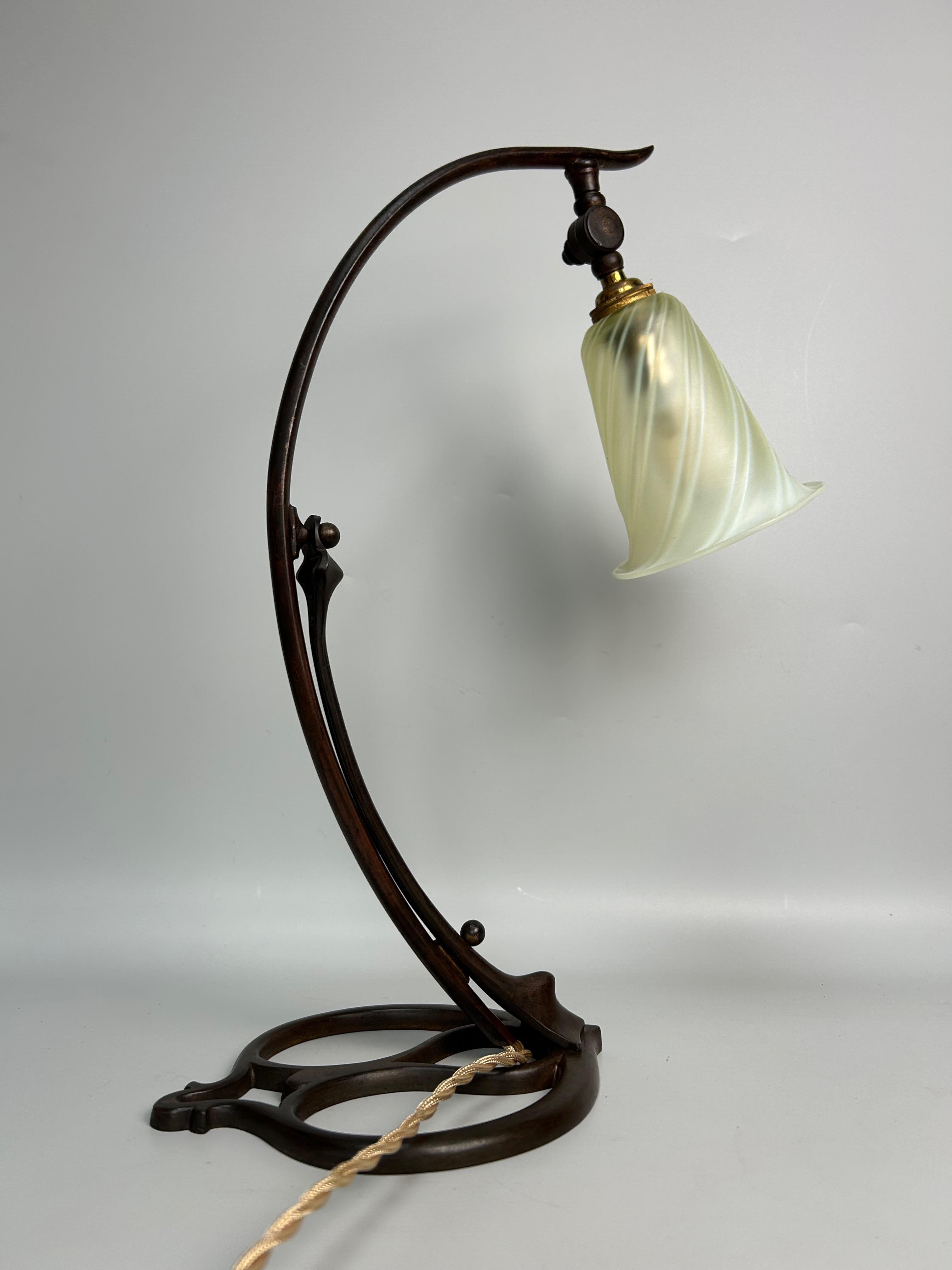 Early 20th Century Art Nouveau Lamp Base Model Hearts For Sale