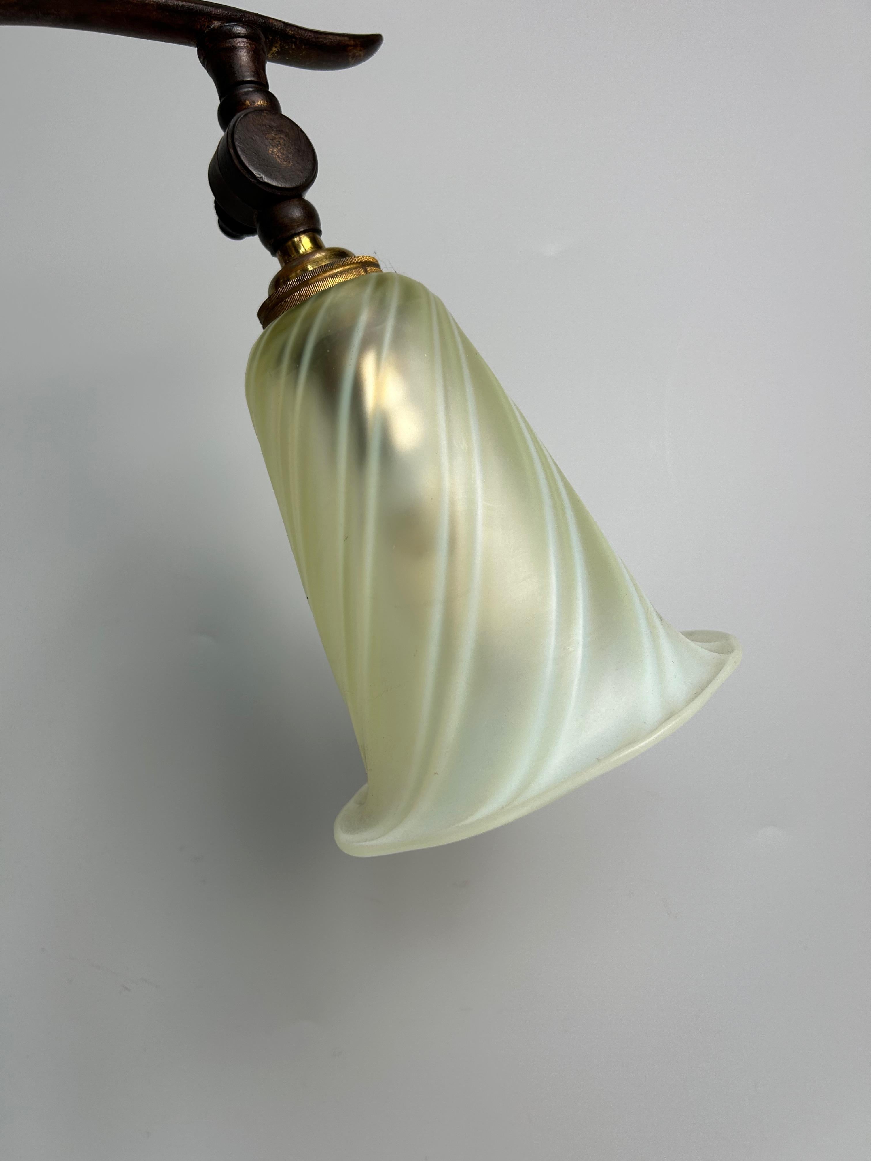 Brass Art Nouveau Lamp Base Model Hearts For Sale