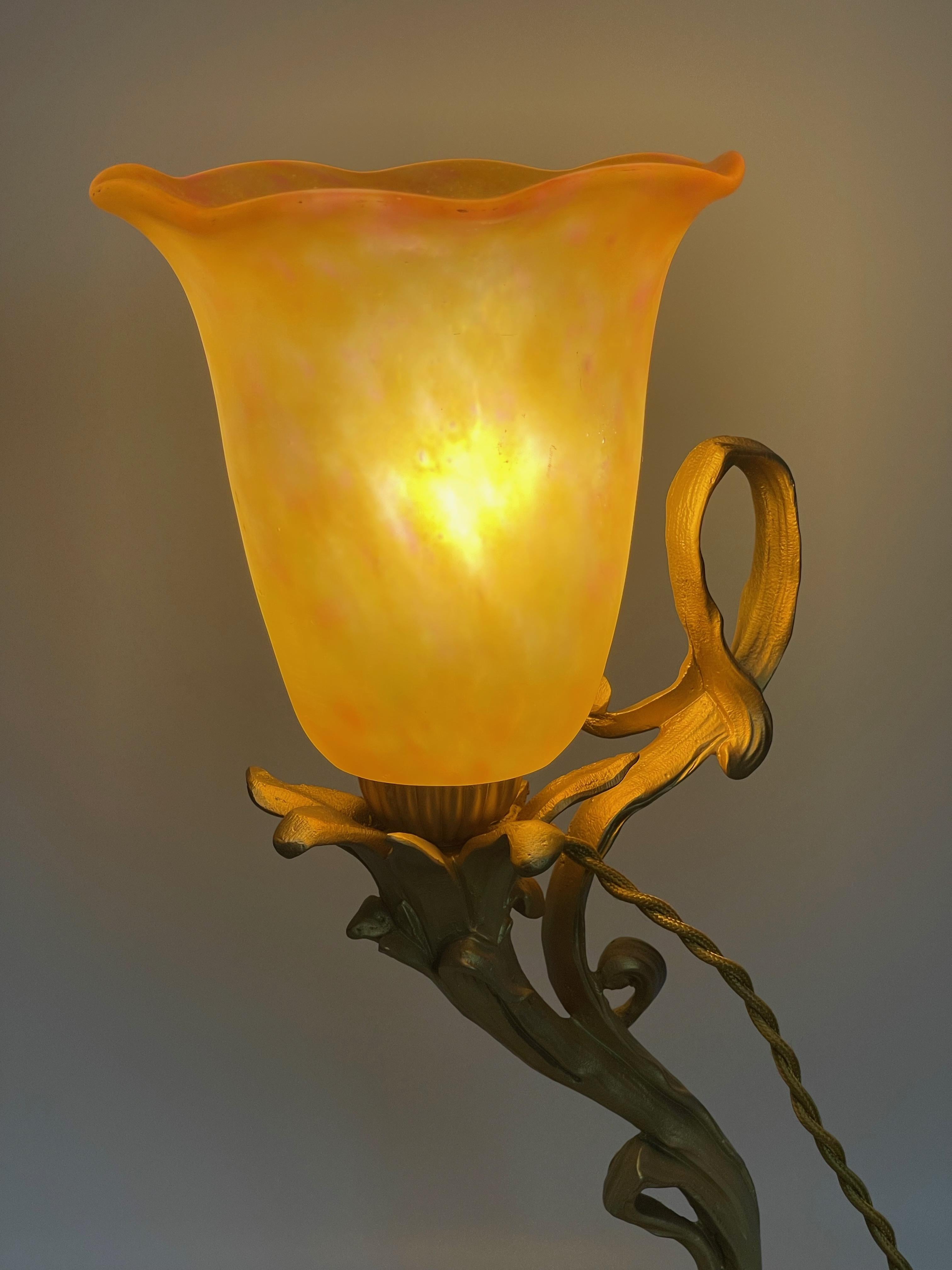 Art Nouveau Lamp by Victor Saglier and Daum Nancy For Sale 10