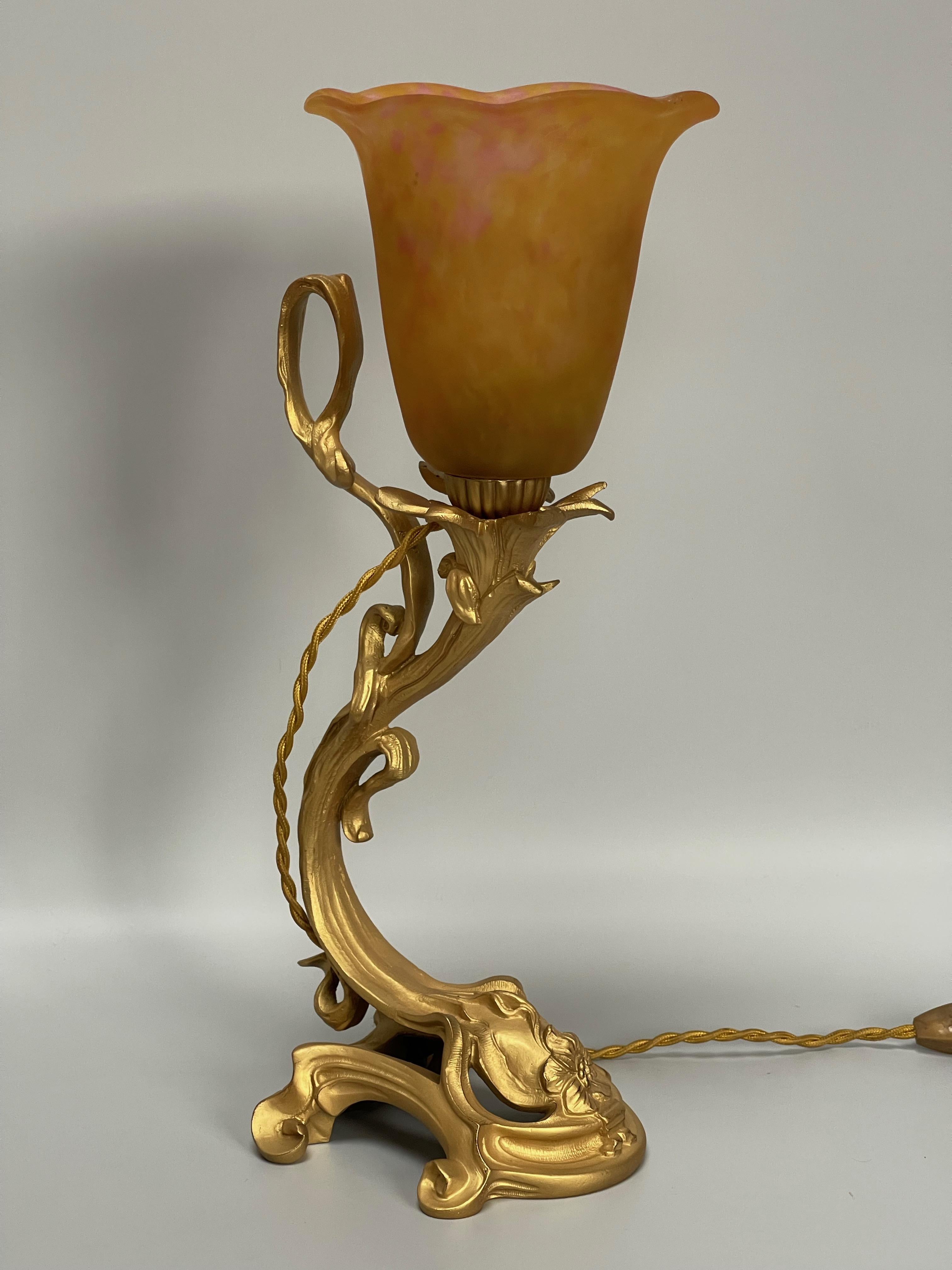 Art Nouveau Lamp by Victor Saglier and Daum Nancy For Sale 2