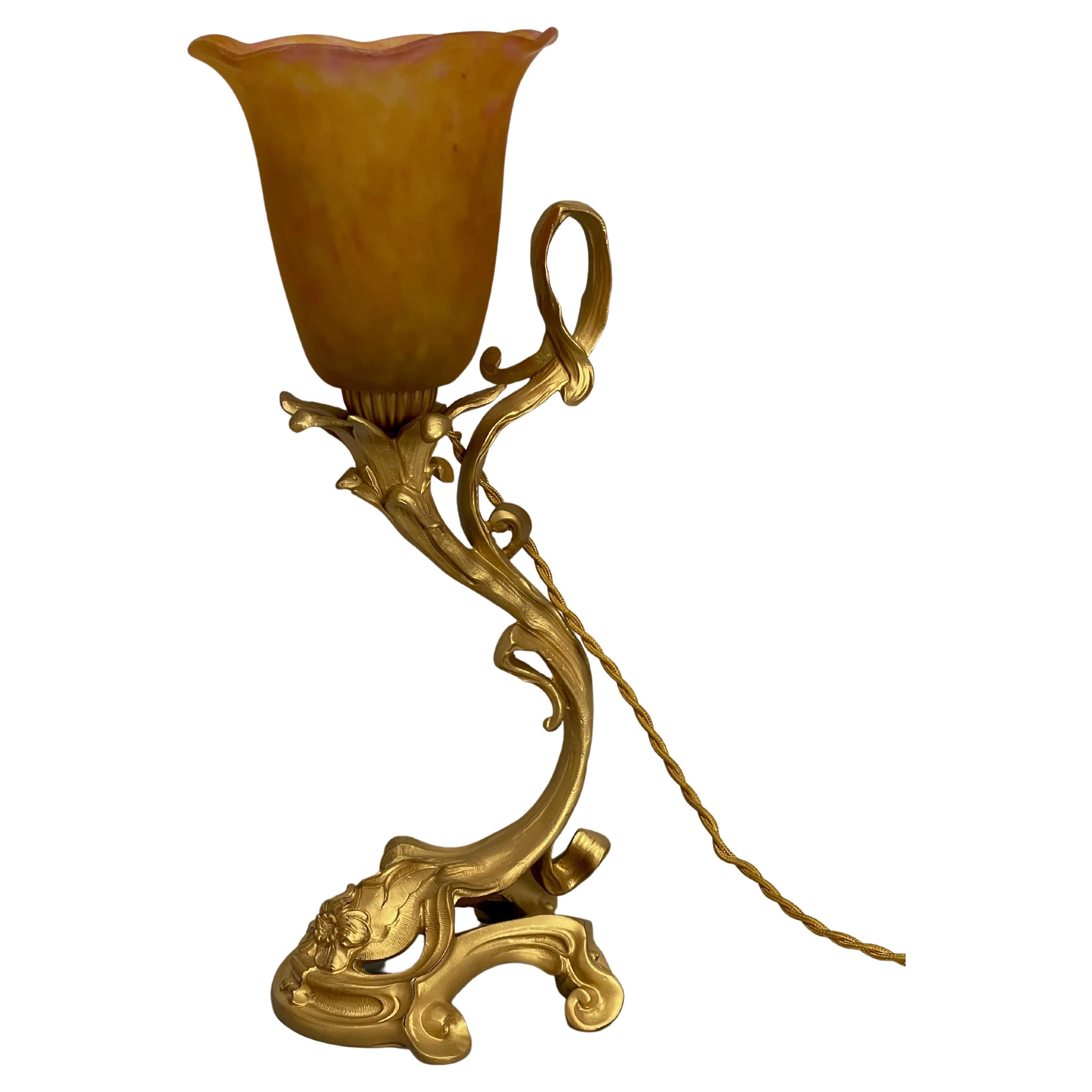 Art Nouveau Lamp by Victor Saglier and Daum Nancy For Sale