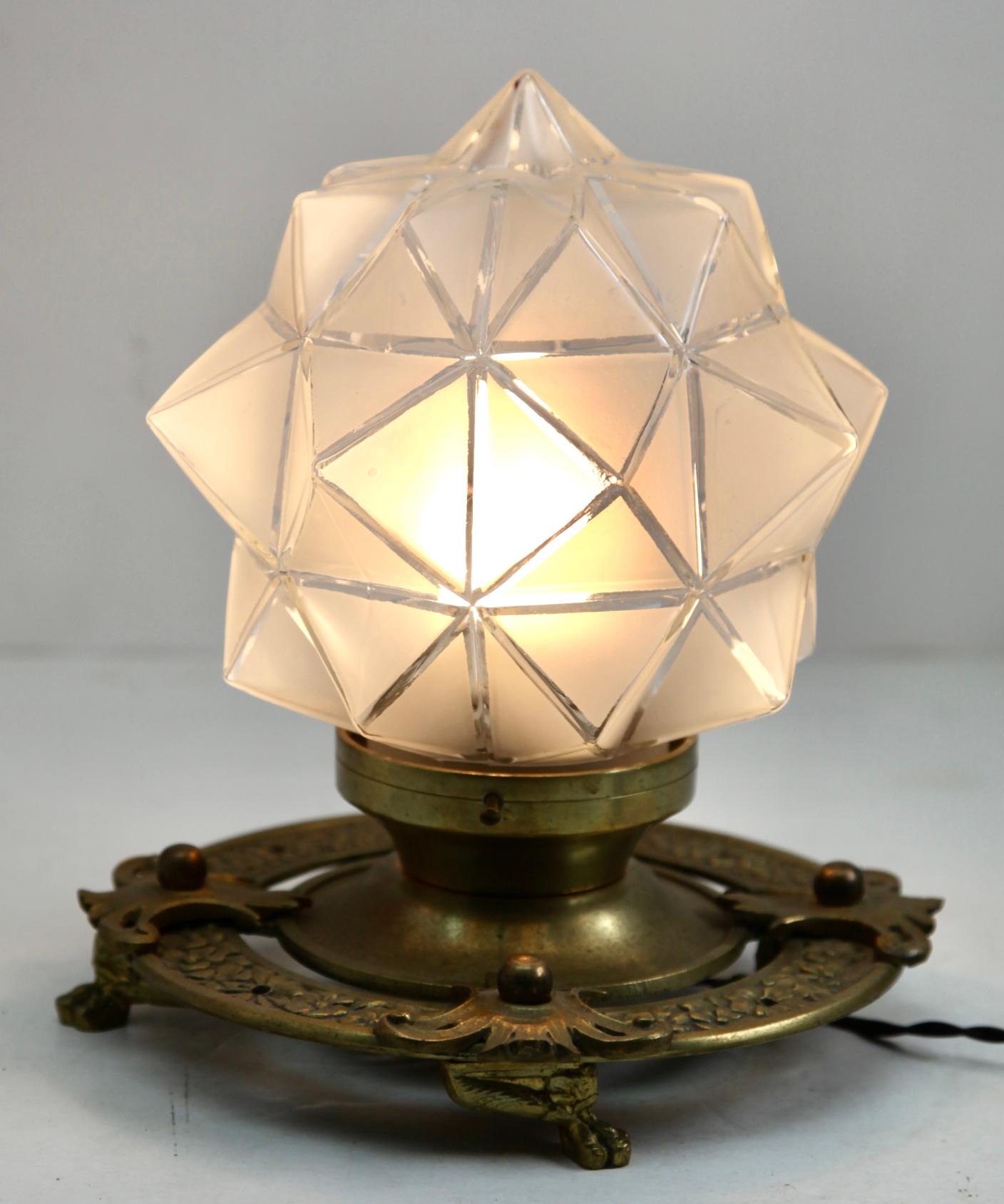 Art Nouveau lamp flush mount France, 1900s
Photography fails to capture the simple elegant illumination provided by this lamp.

In Good condition and in full working order 

And safe for immediate usage in the World.

    
   
    

  