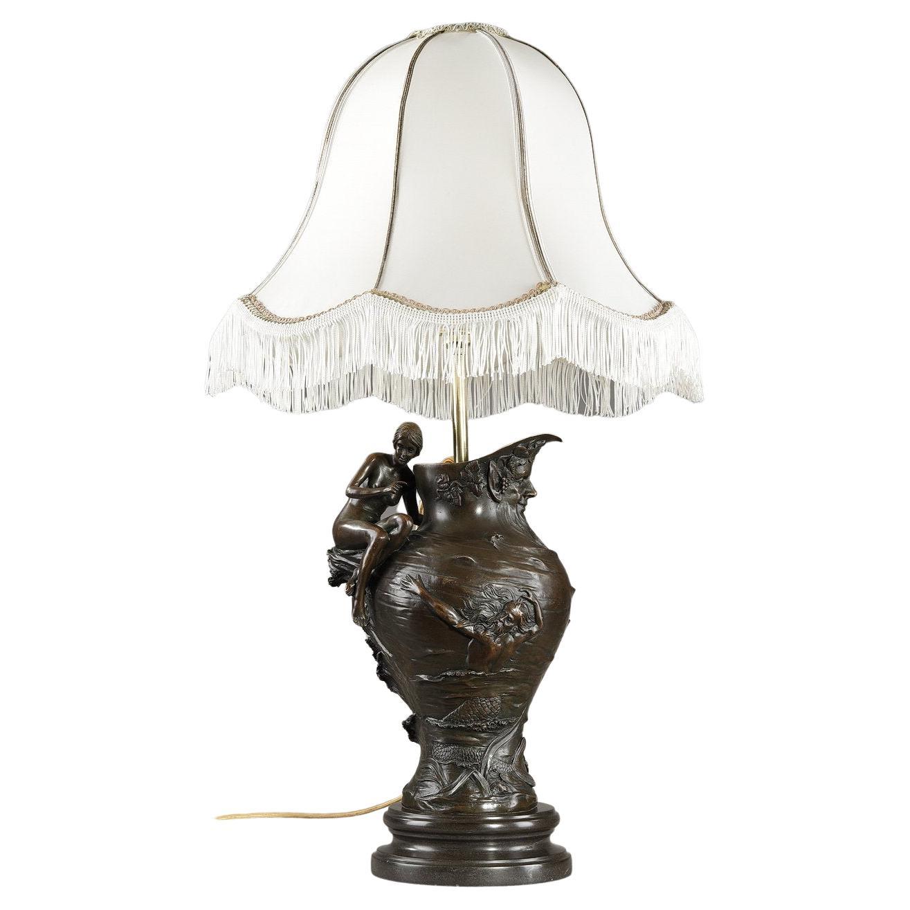 Lampe Art nouveau signée Alexandre Clerget, 19ème siècle en vente
