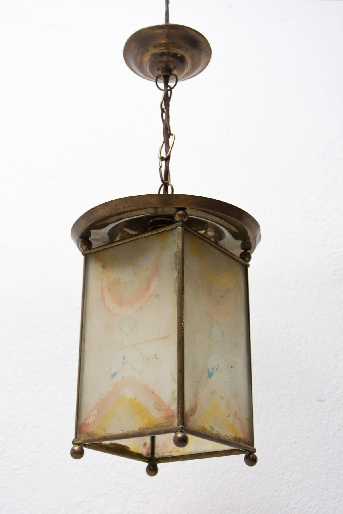 Brass Art Nouveau Lantern, circa 1915, Austria Hungary