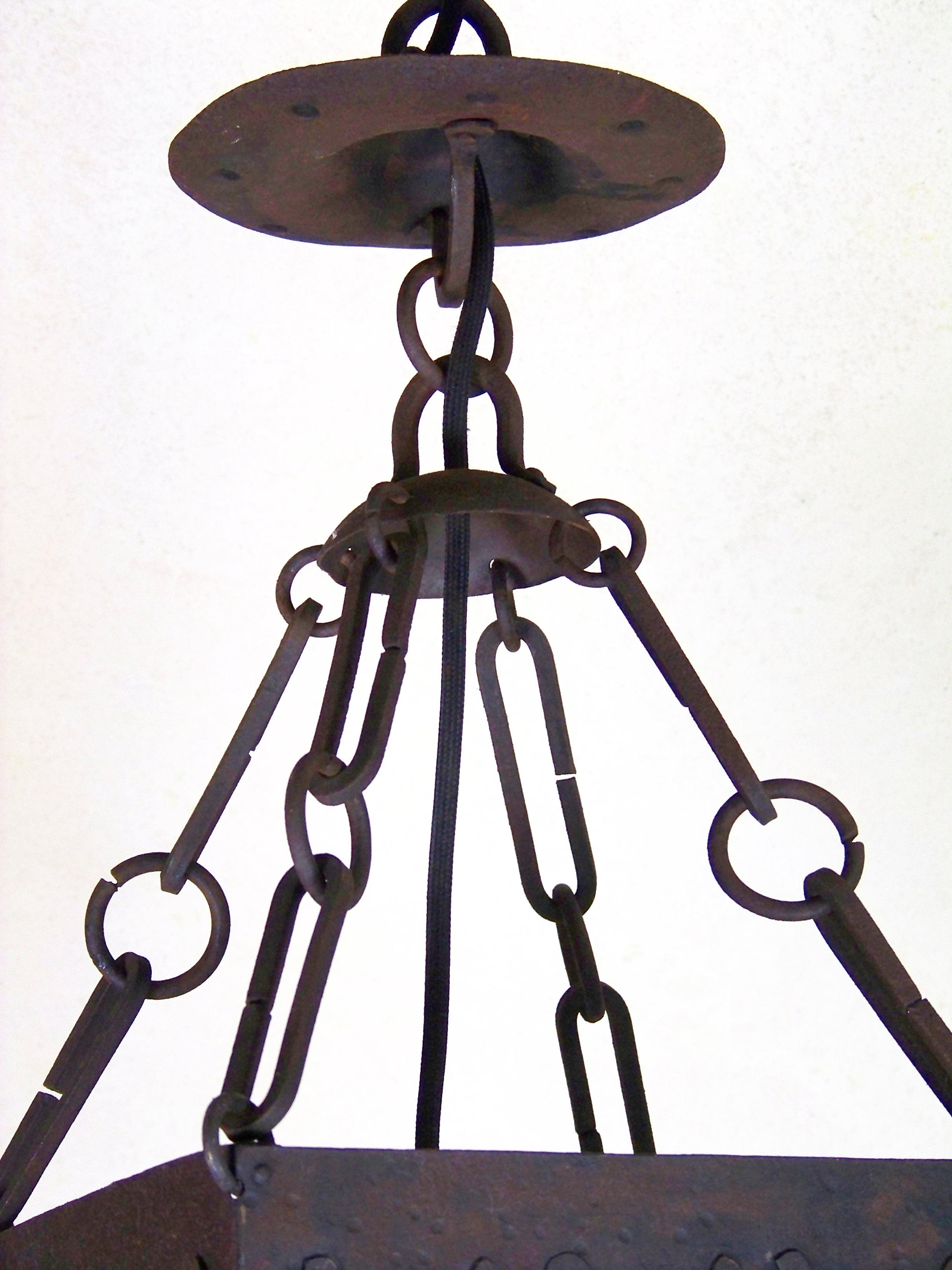 20th Century Art Nouveau lantern - forged iron For Sale
