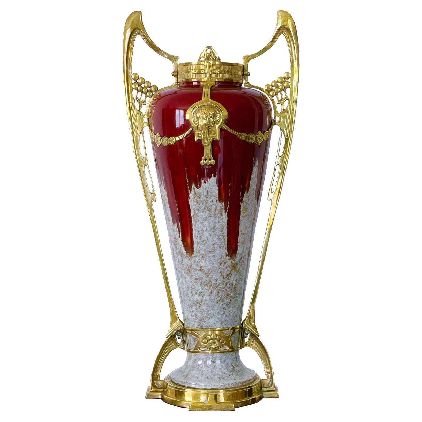 Art Nouveau Large Austrian Secessionist Vase, circa 1900 For Sale