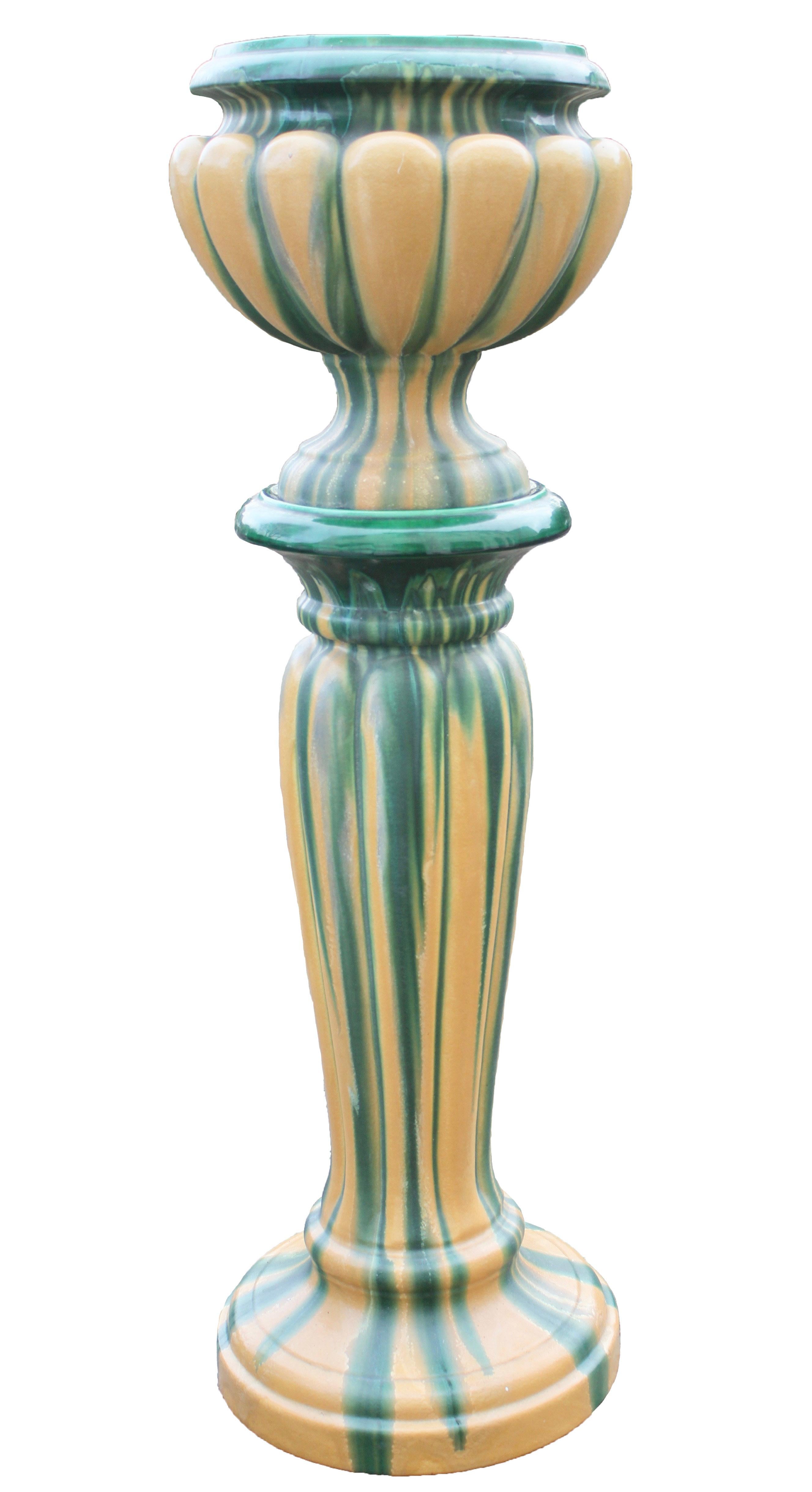 Art Nouveau large ceramic jardinière on stand, Belgium, 1930s.

The piece is in excellent condition and a real beauty!
A real treasure for the ceramics' collector.





    

    
    






















 