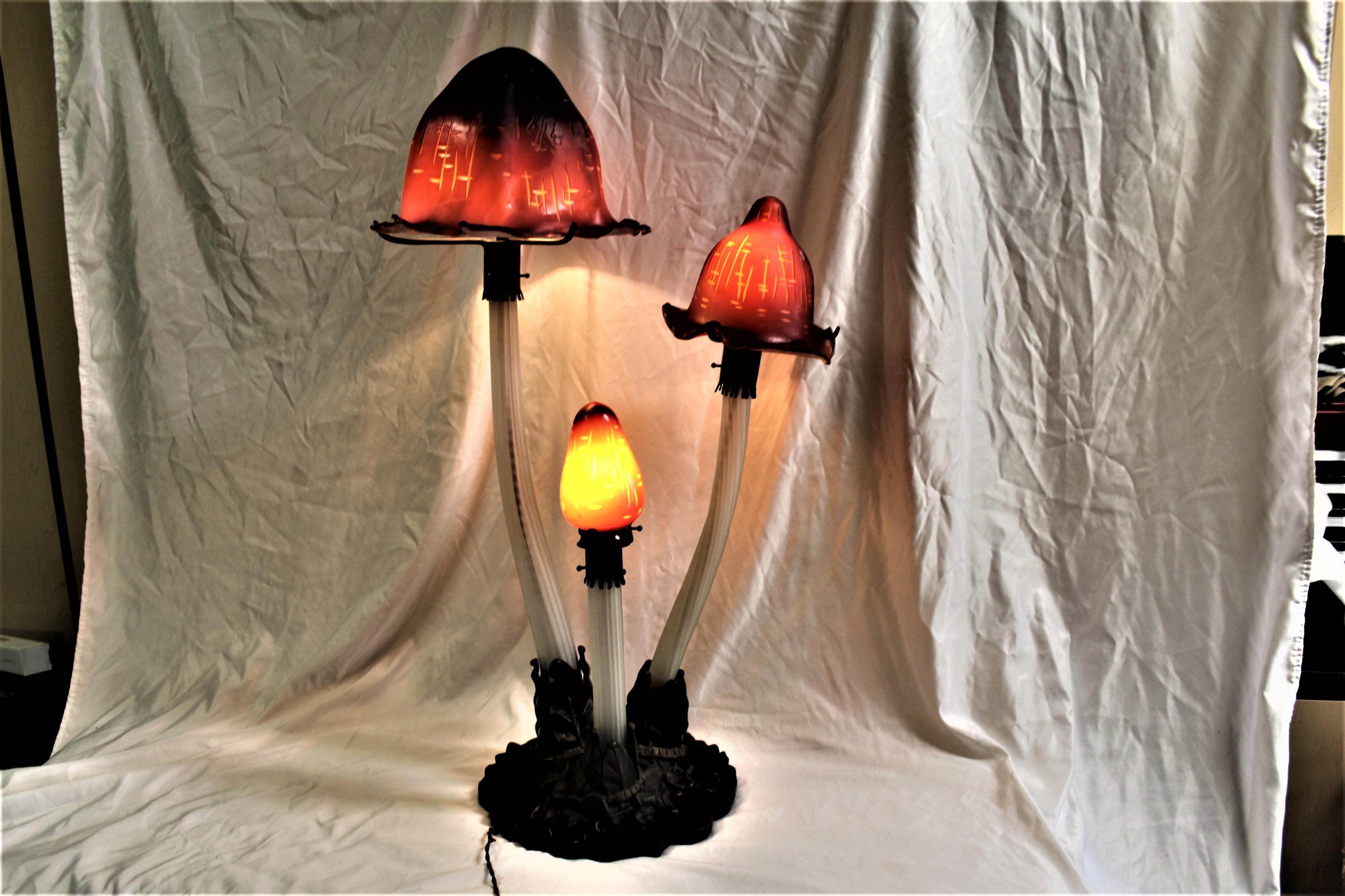 Art Nouveau Large Mushroom Lamp in the Manner of For Sale 3