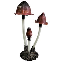 Lampada a fungo di grandi dimensioni in stile Art Nouveau