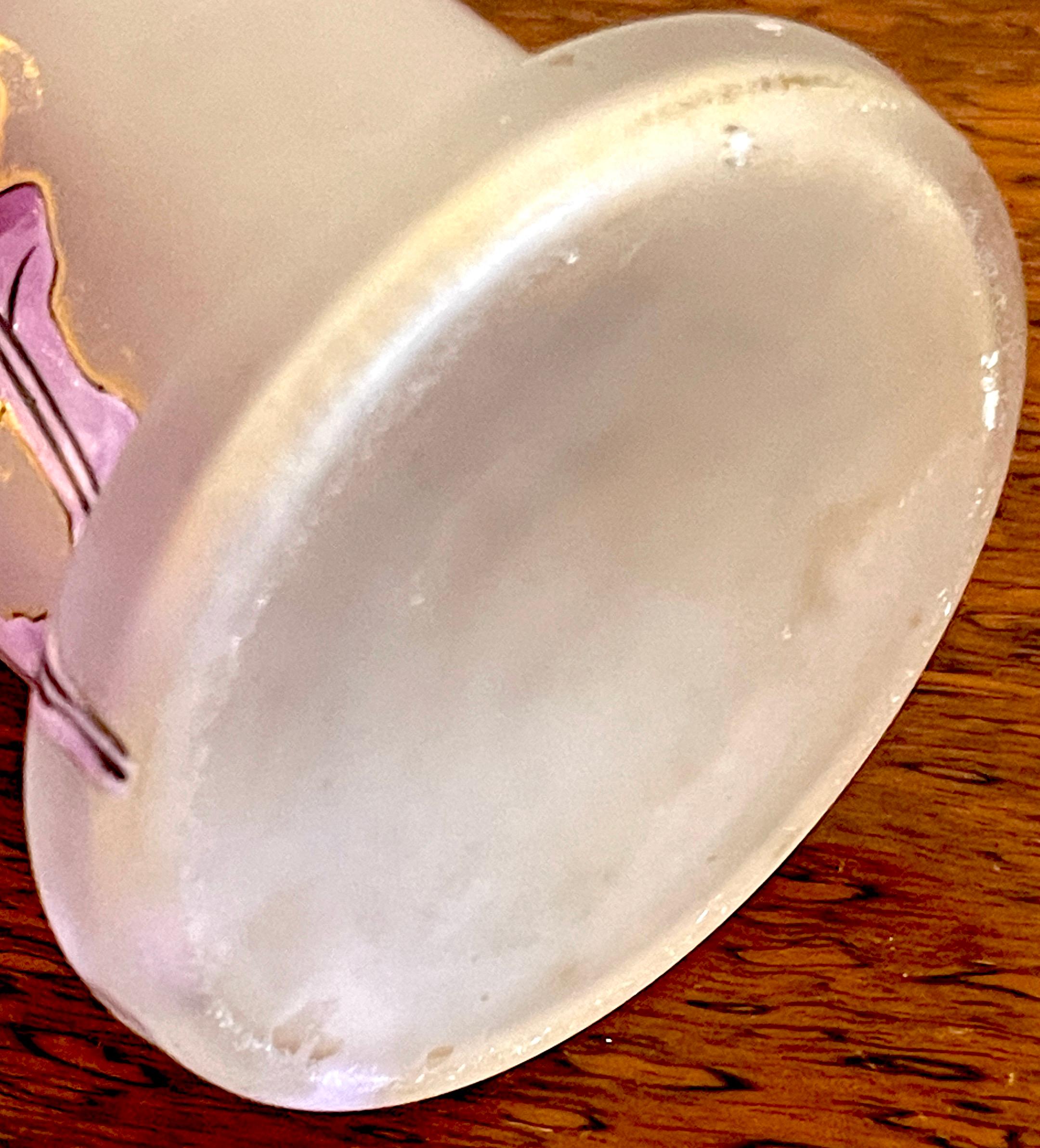Art Nouveau Lavender Dandelion Enameled Vase, Attributed to Mont Joye, France For Sale 5