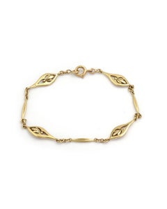 French Art Nouveau 18 Karat gold flexible bracelet circa 1900
