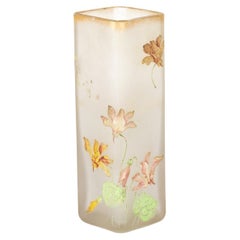 Vaso Art Nouveau Legras Montjoye, fiori di iris, 1900
