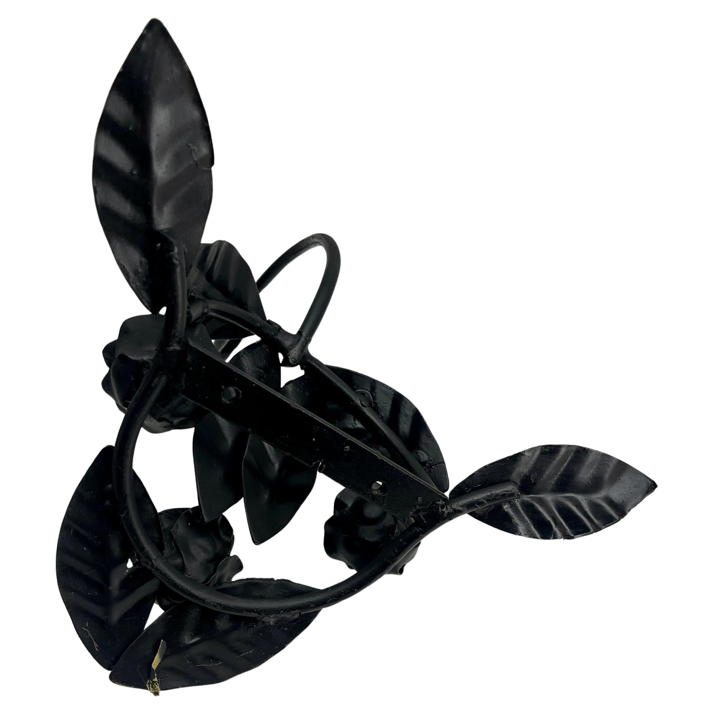 Paire de lampes murales Lemiere Art Nouveau en fer forgé avec abat-jour en pâte de verre en vente 1