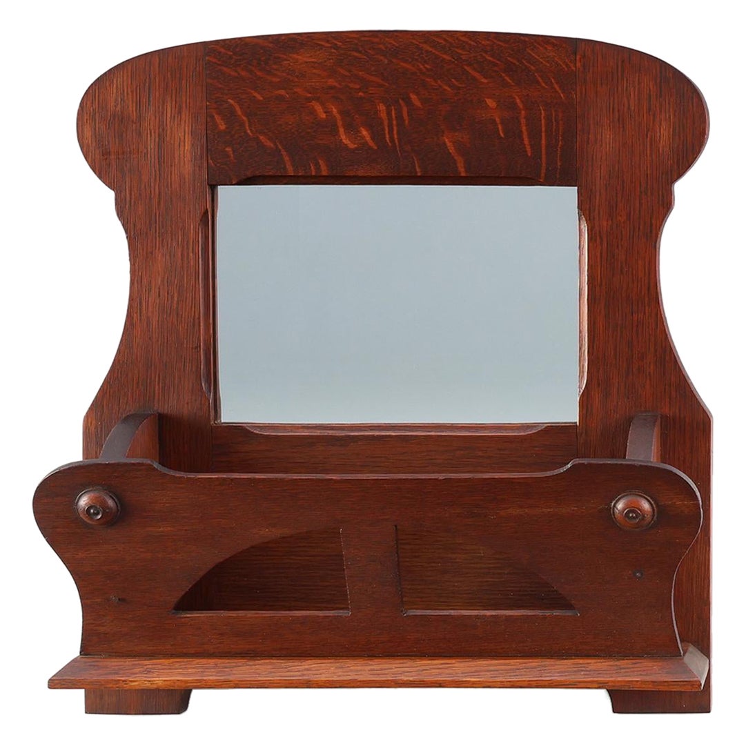 Art Nouveau letter holder in oak, France ca. 1910