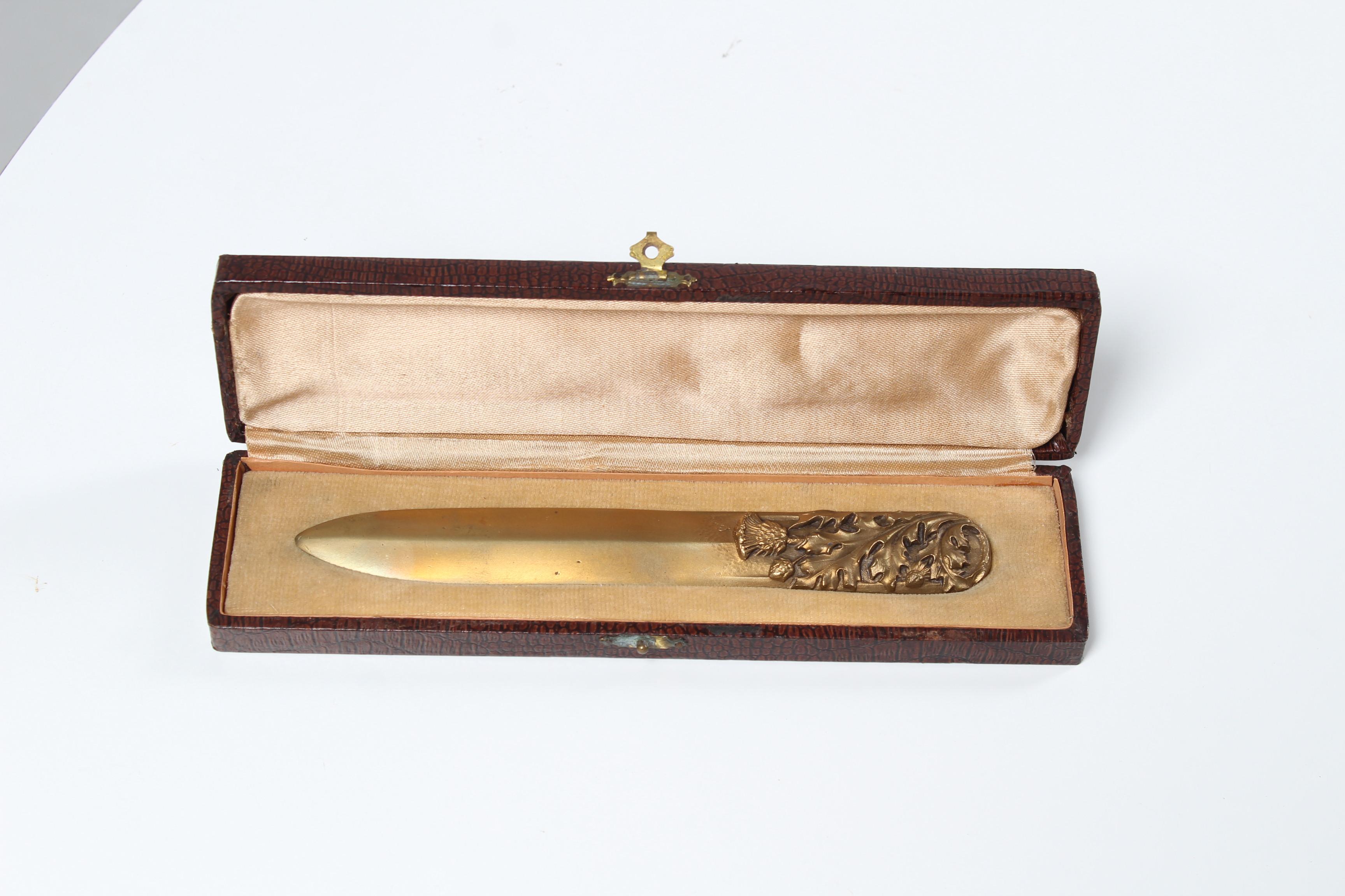 Art Nouveau Letter Opener, c. 1910, in Original Box In Good Condition In Greven, DE