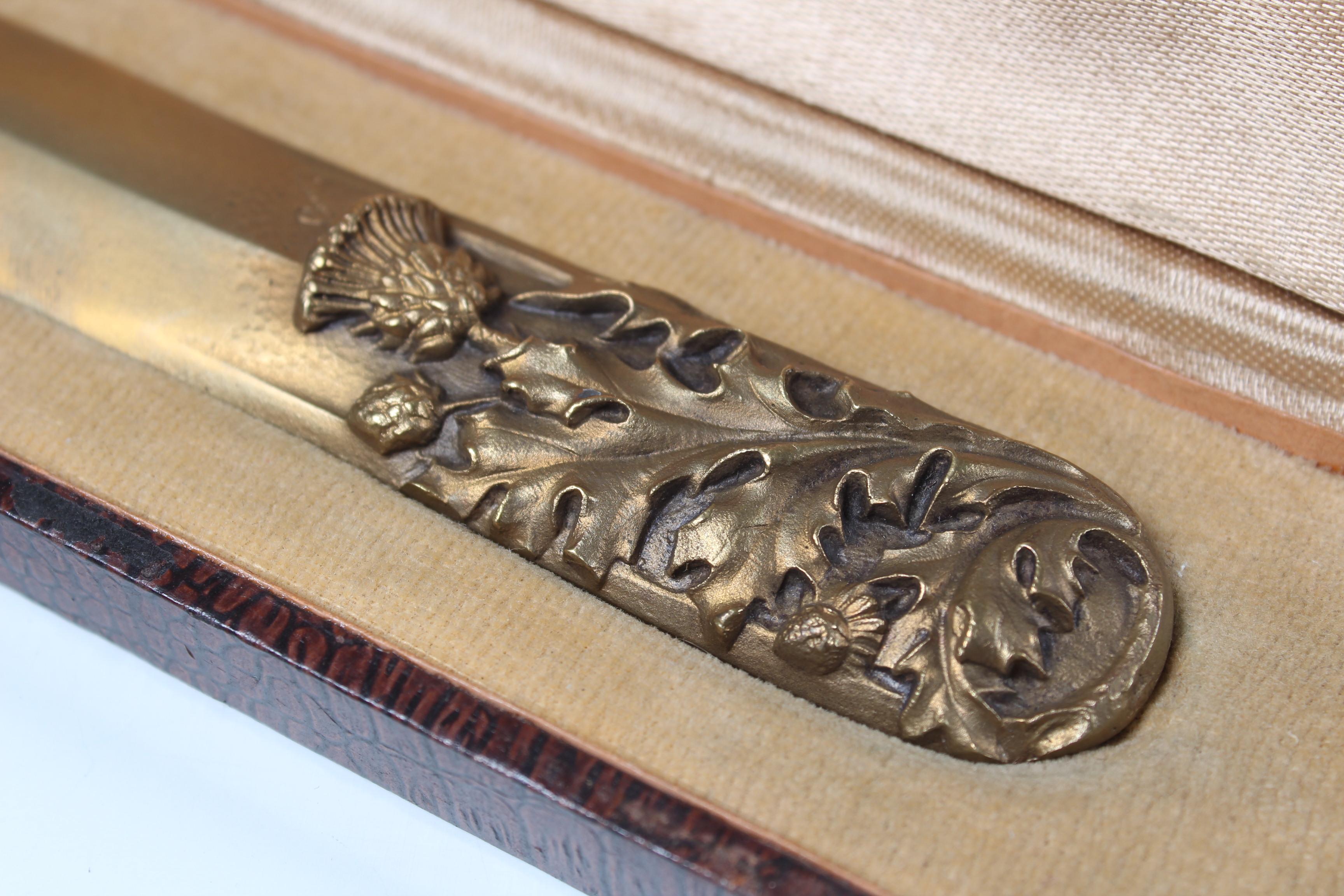 20th Century Art Nouveau Letter Opener, c. 1910, in Original Box