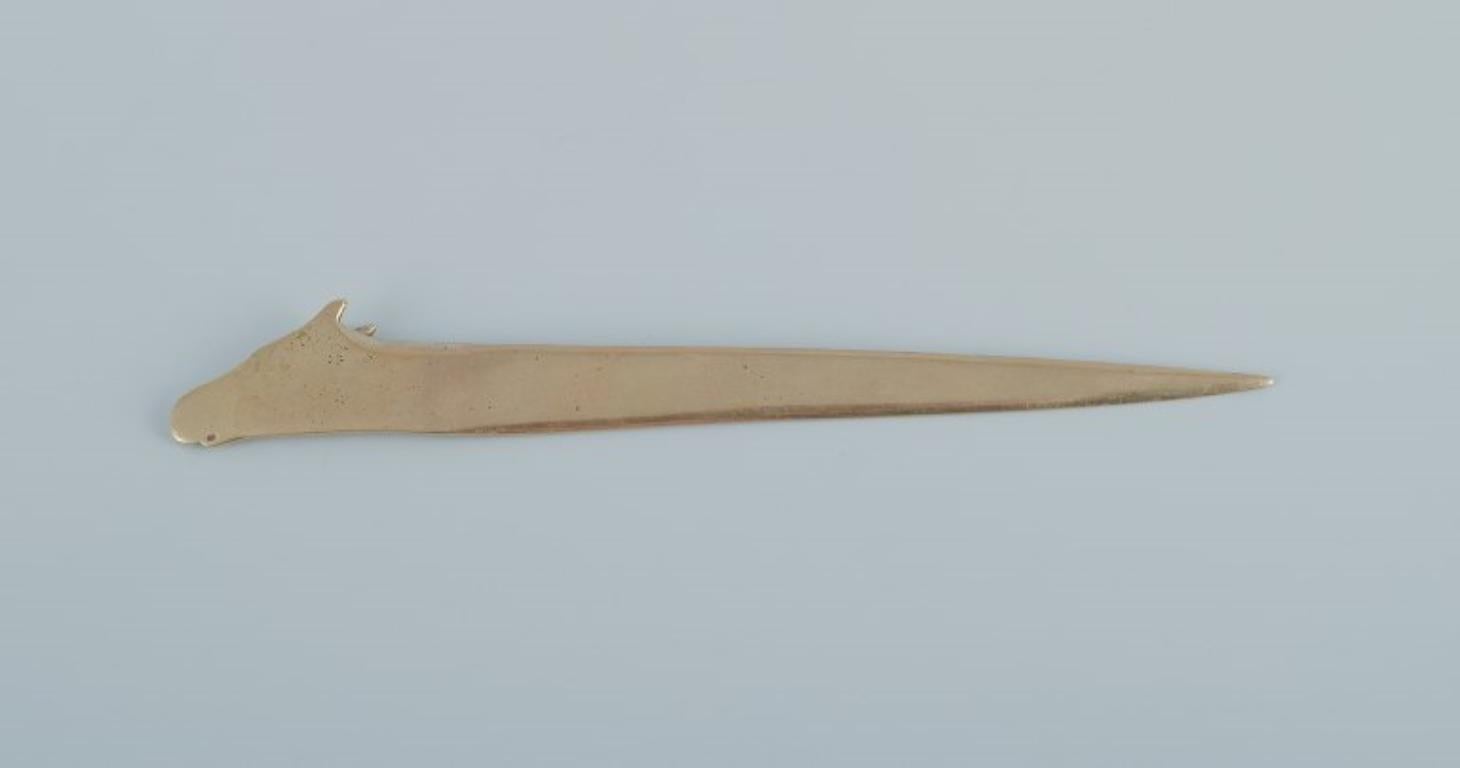 Art Nouveau letter opener in the shape of a horse's head. Brass. In Excellent Condition In København, Copenhagen