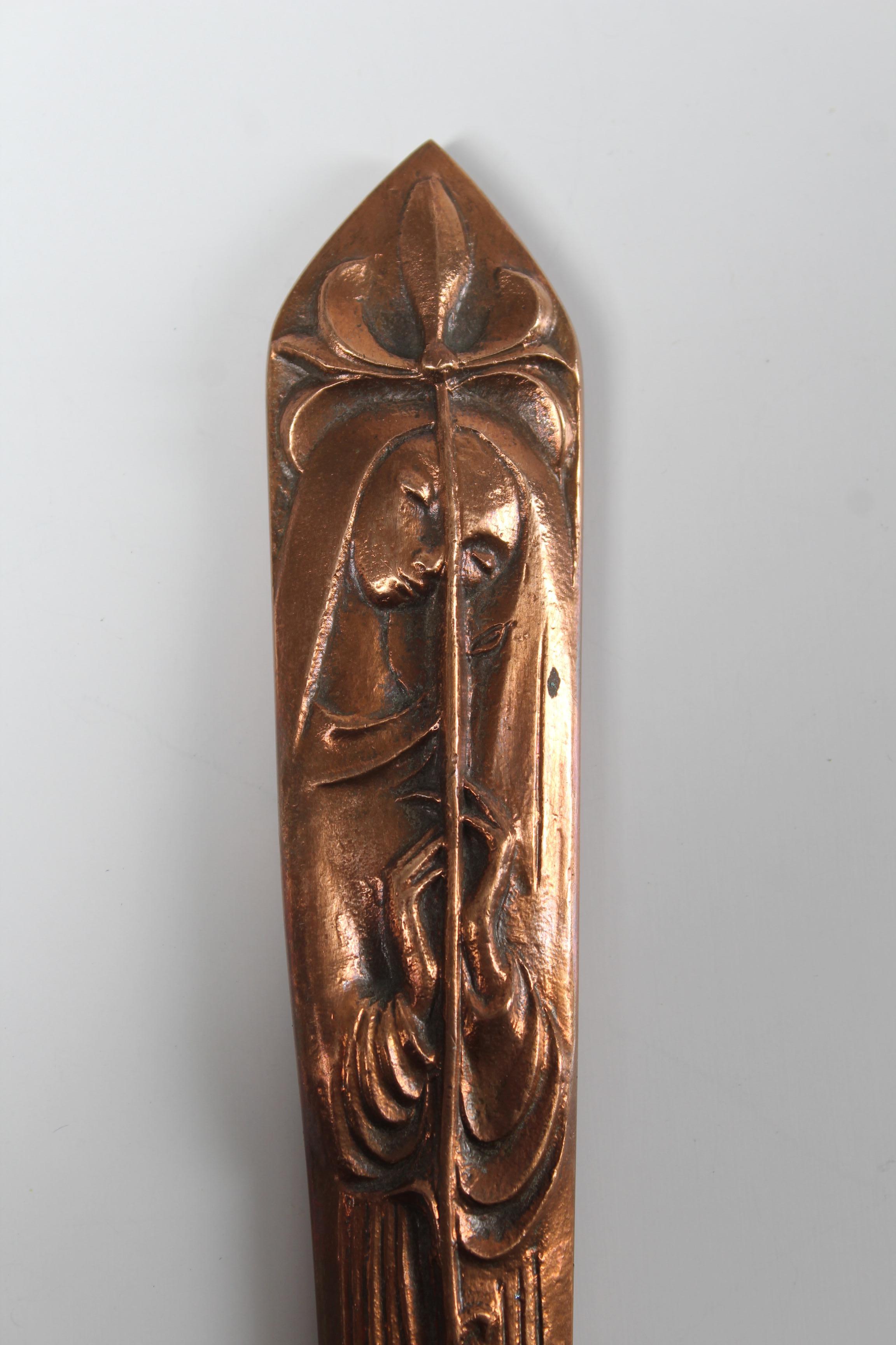 French Art Nouveau Letter Opener, Madonna, c. 1910-1920