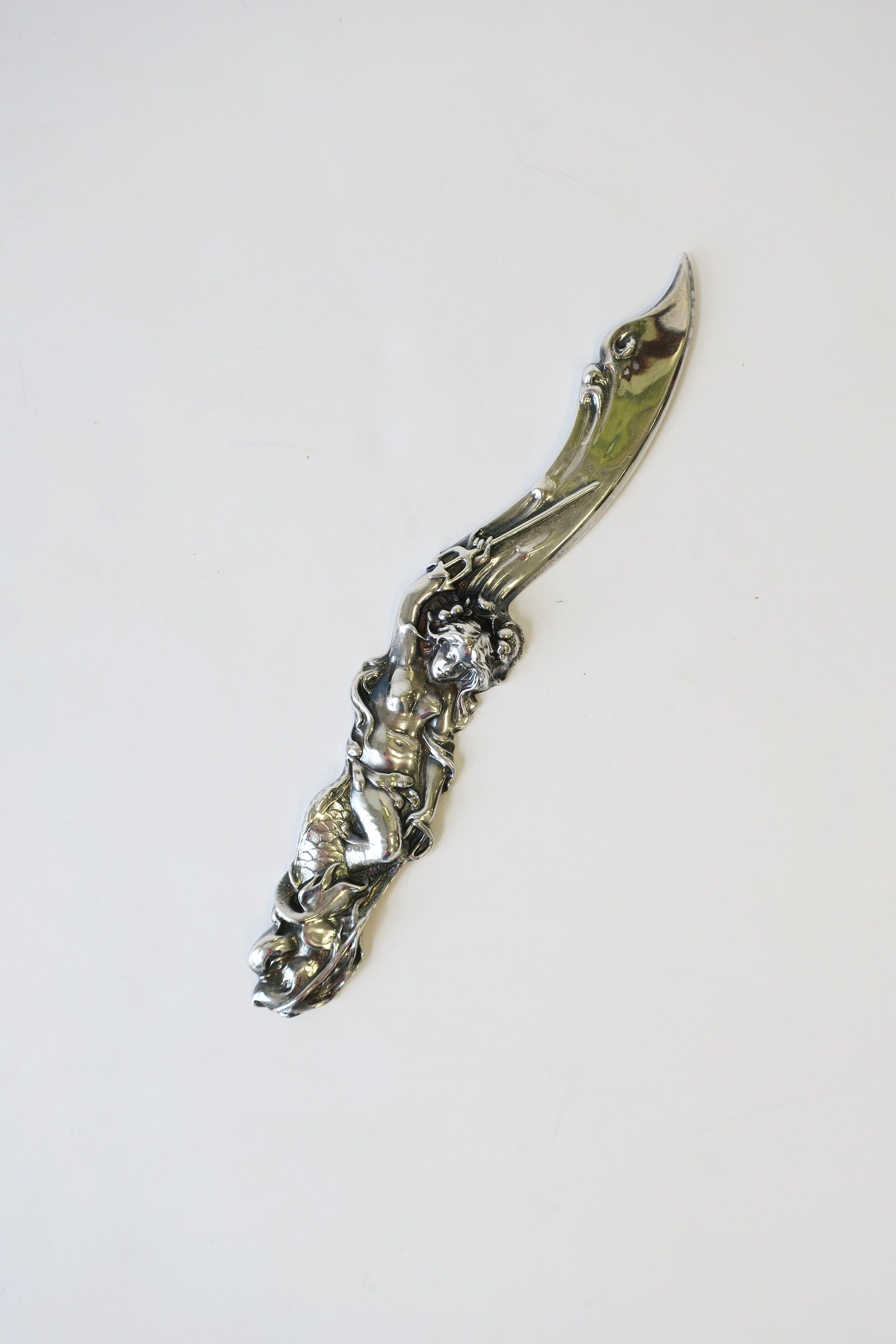Late 20th Century Art Nouveau Letter Opener with Mermaid, 1990s